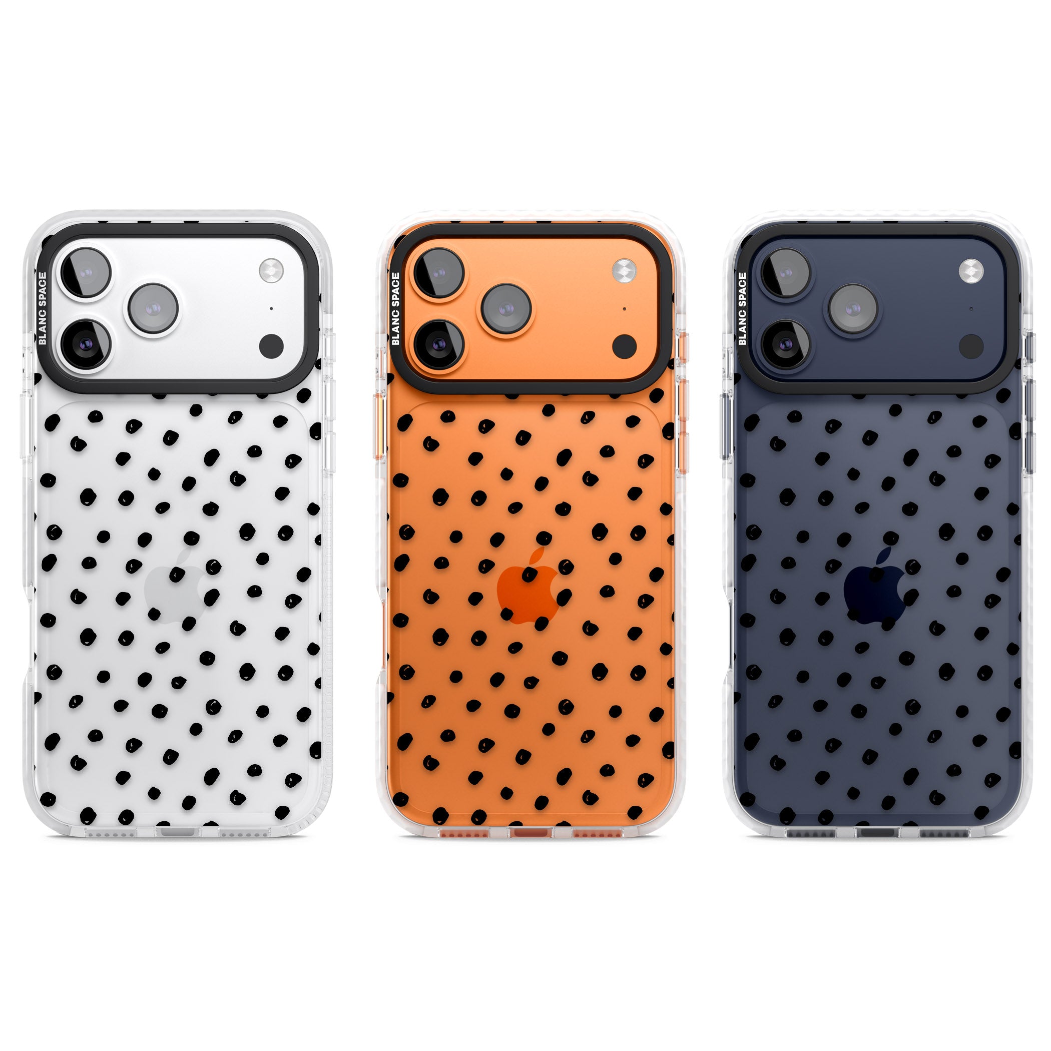 Messy Black Dot Pattern iPhone 17 Pro Impact Clear Phone Case APT Impact Protection