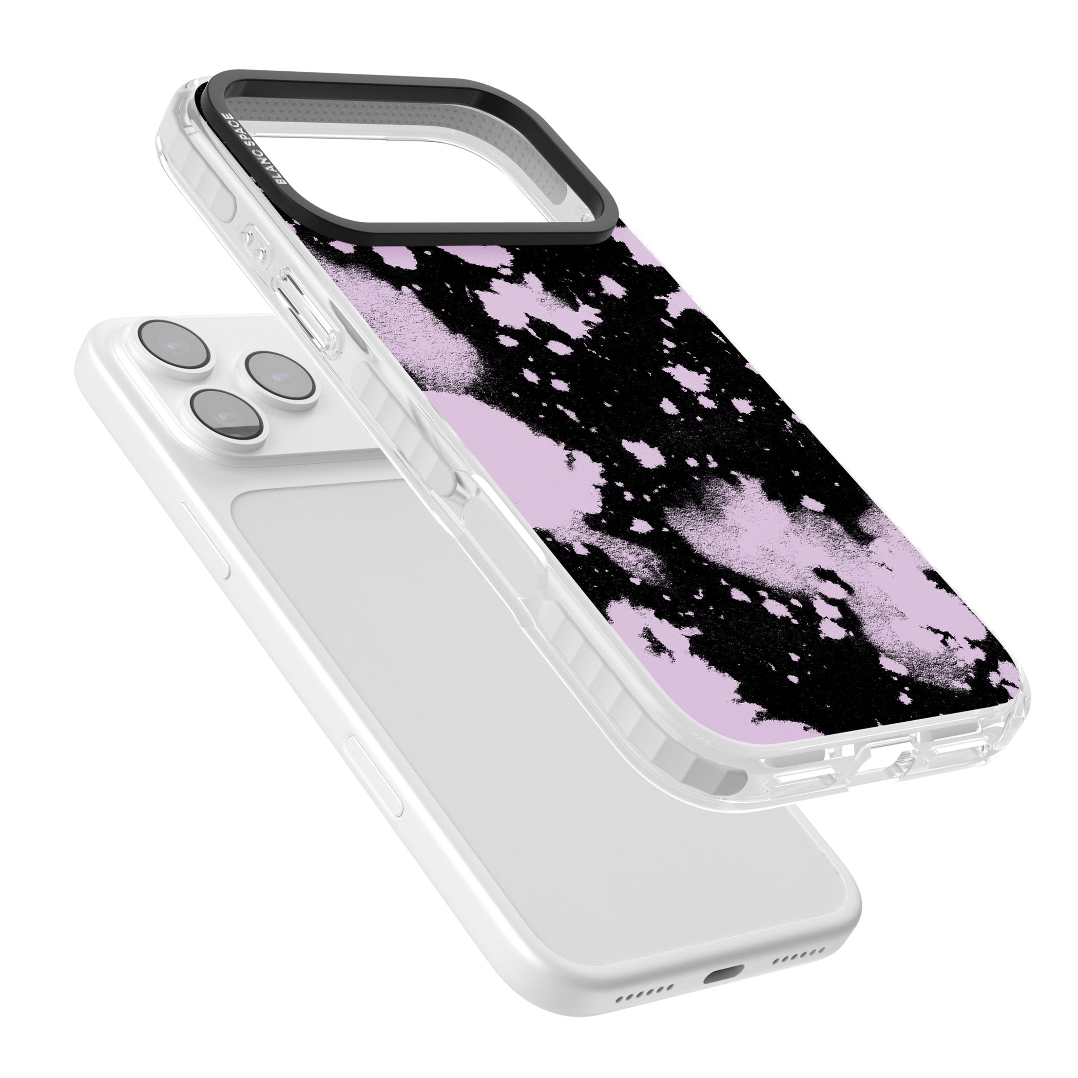 Pink & Black Acid Wash Tie Dye iPhone 17 Pro Impact Clear Phone Case Colours