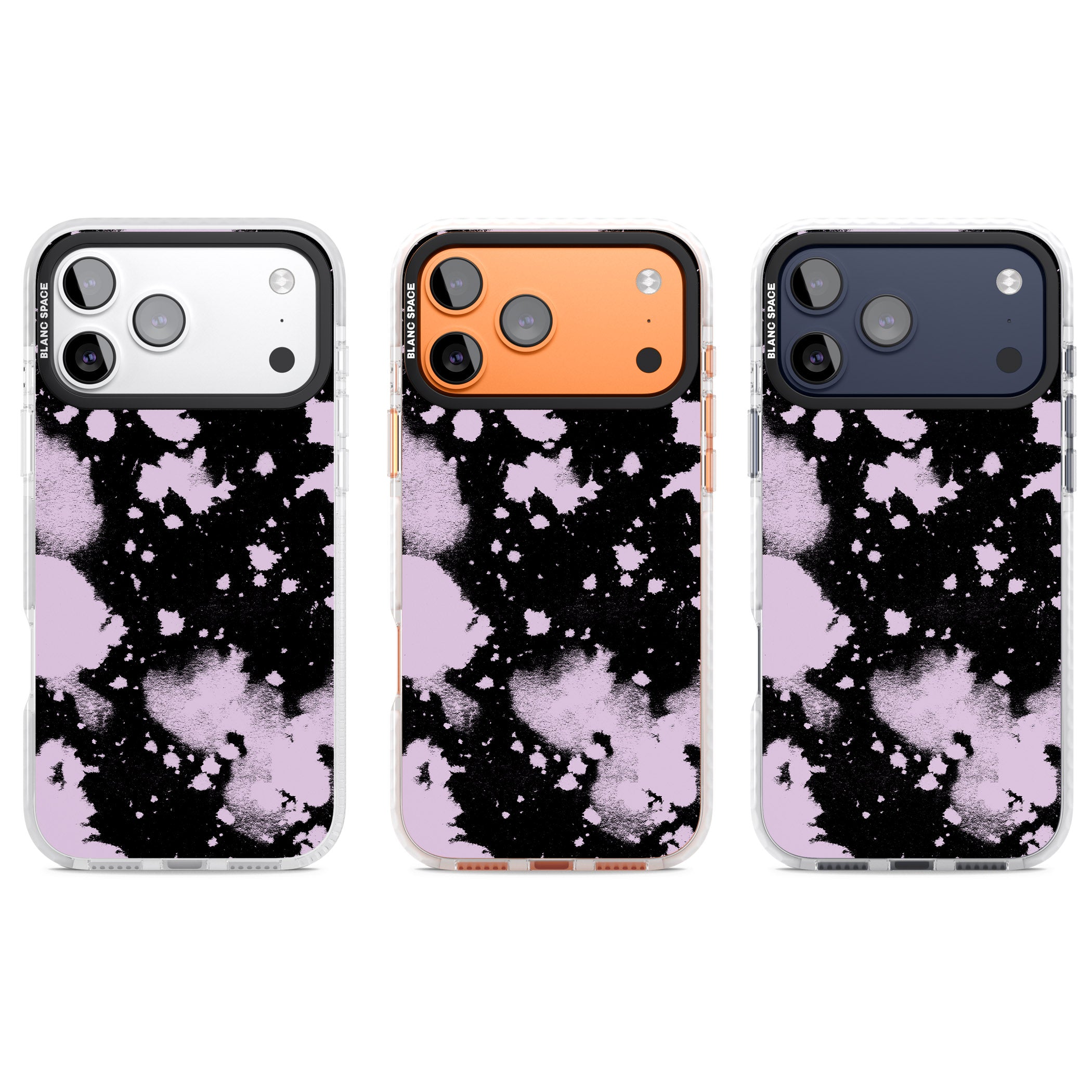 Pink & Black Acid Wash Tie Dye iPhone 17 Pro Impact Clear Phone Case APT Impact Protection