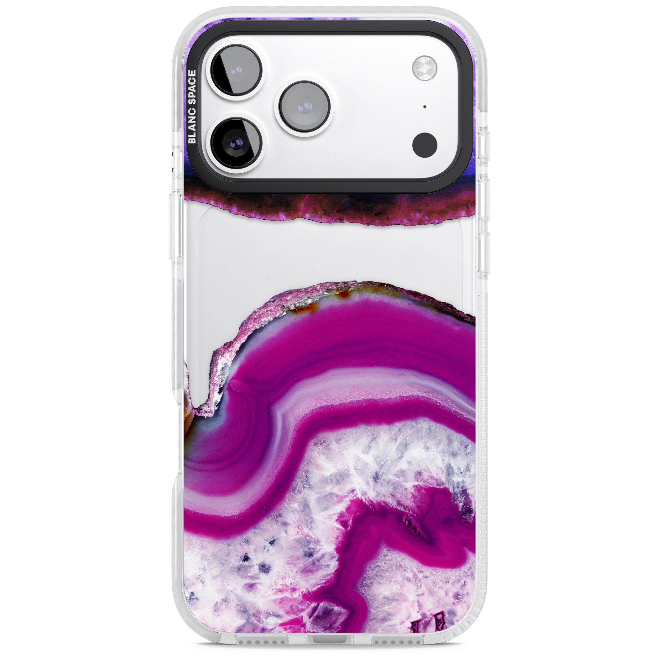 Amethyst Crystal Slice iPhone 17 Pro Impact Clear Phone Case