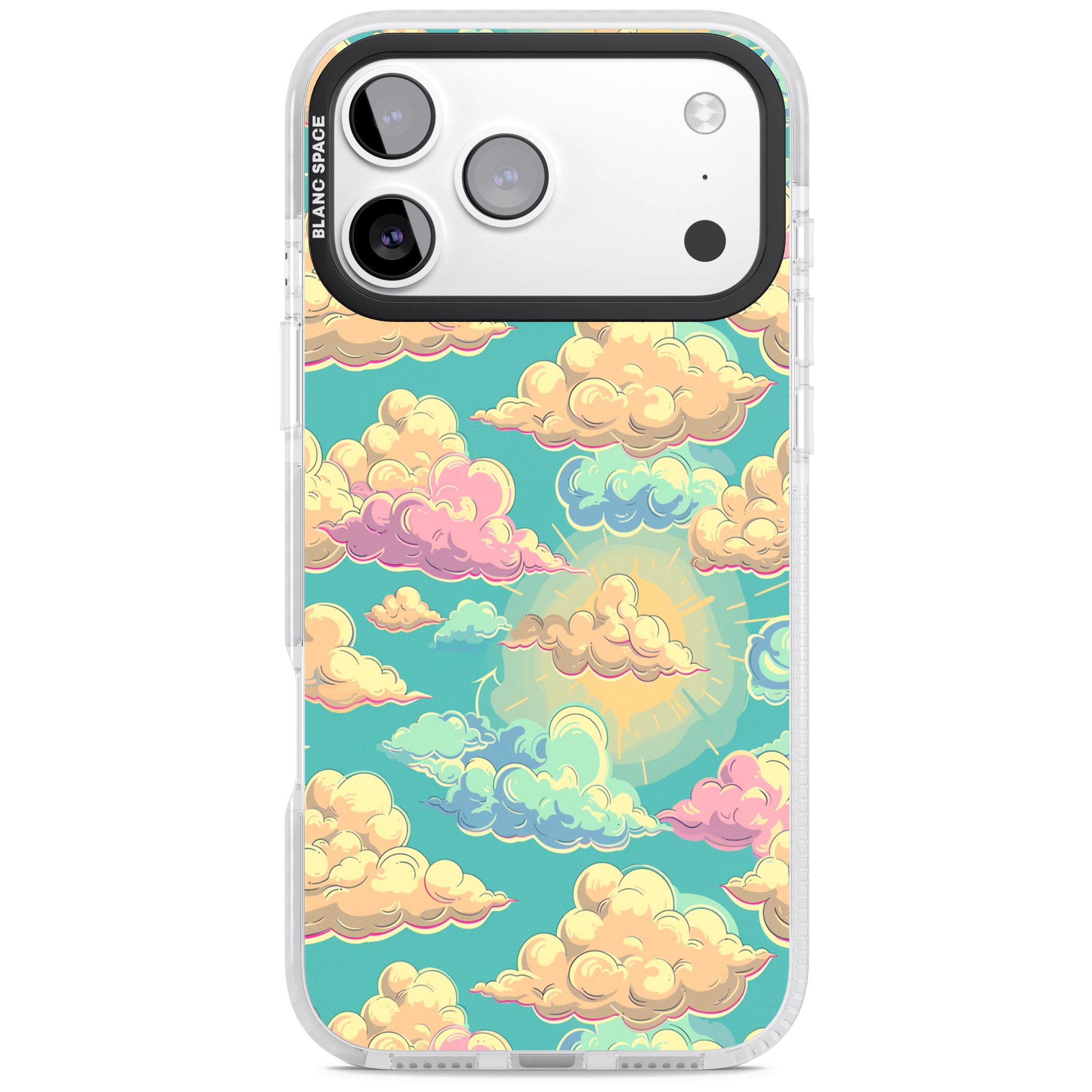 Pastel Clouds iPhone 17 Pro Impact Clear Phone Case