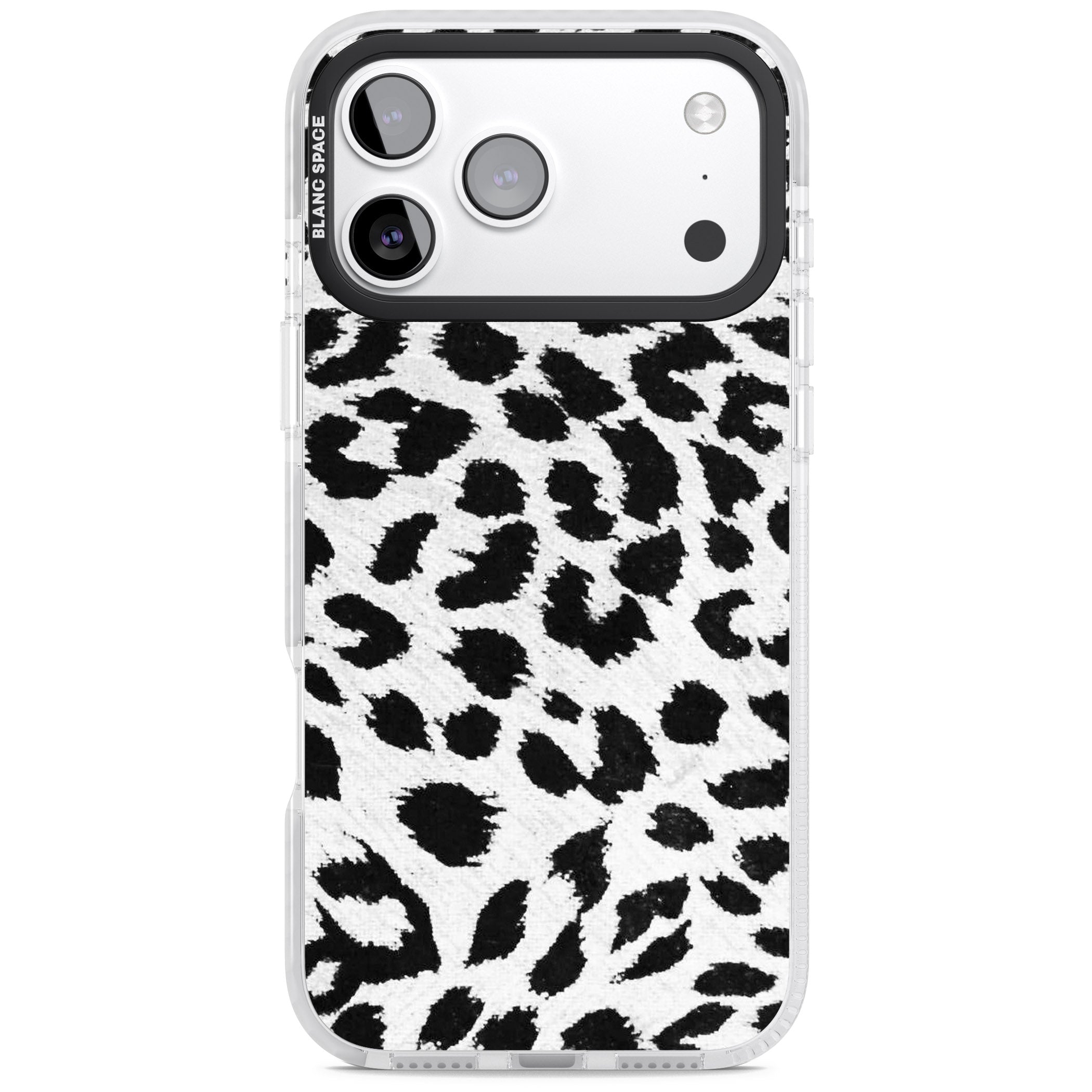 Rar Leopard Print White iPhone 17 Pro Impact Clear Phone Case
