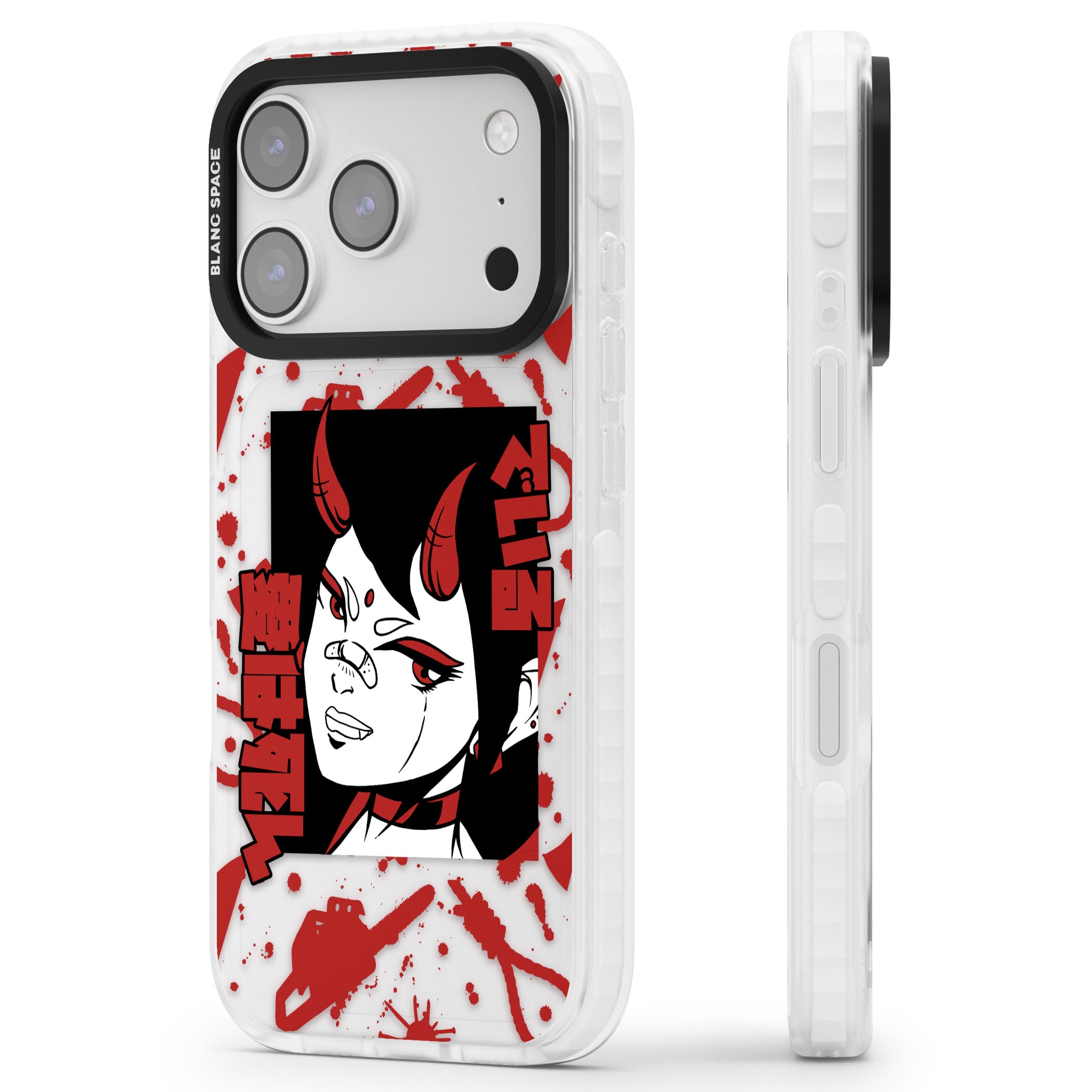 She'S A Devil iPhone 17 Pro Impact Clear Phone Case Side Profile