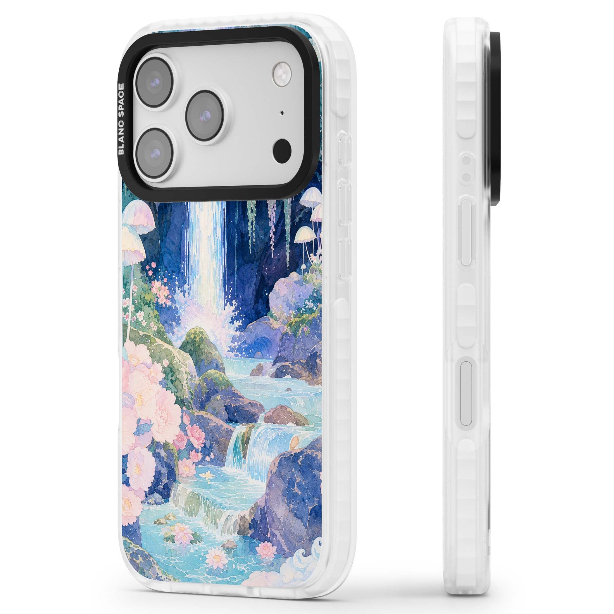 Mystic Waterfall art iPhone case | Black Impact case for iPhone 17 Pro, iPhone 17 Pro Max