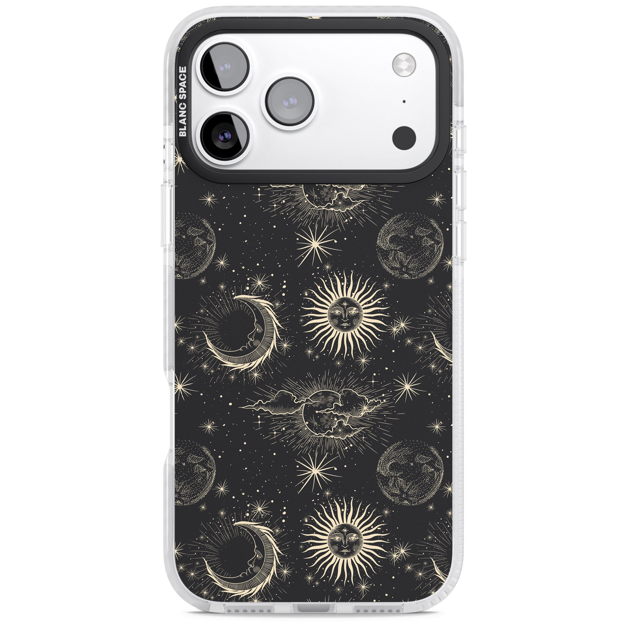 Suns & Moons Celestial Night iPhone 17 Pro Impact Clear Phone Case