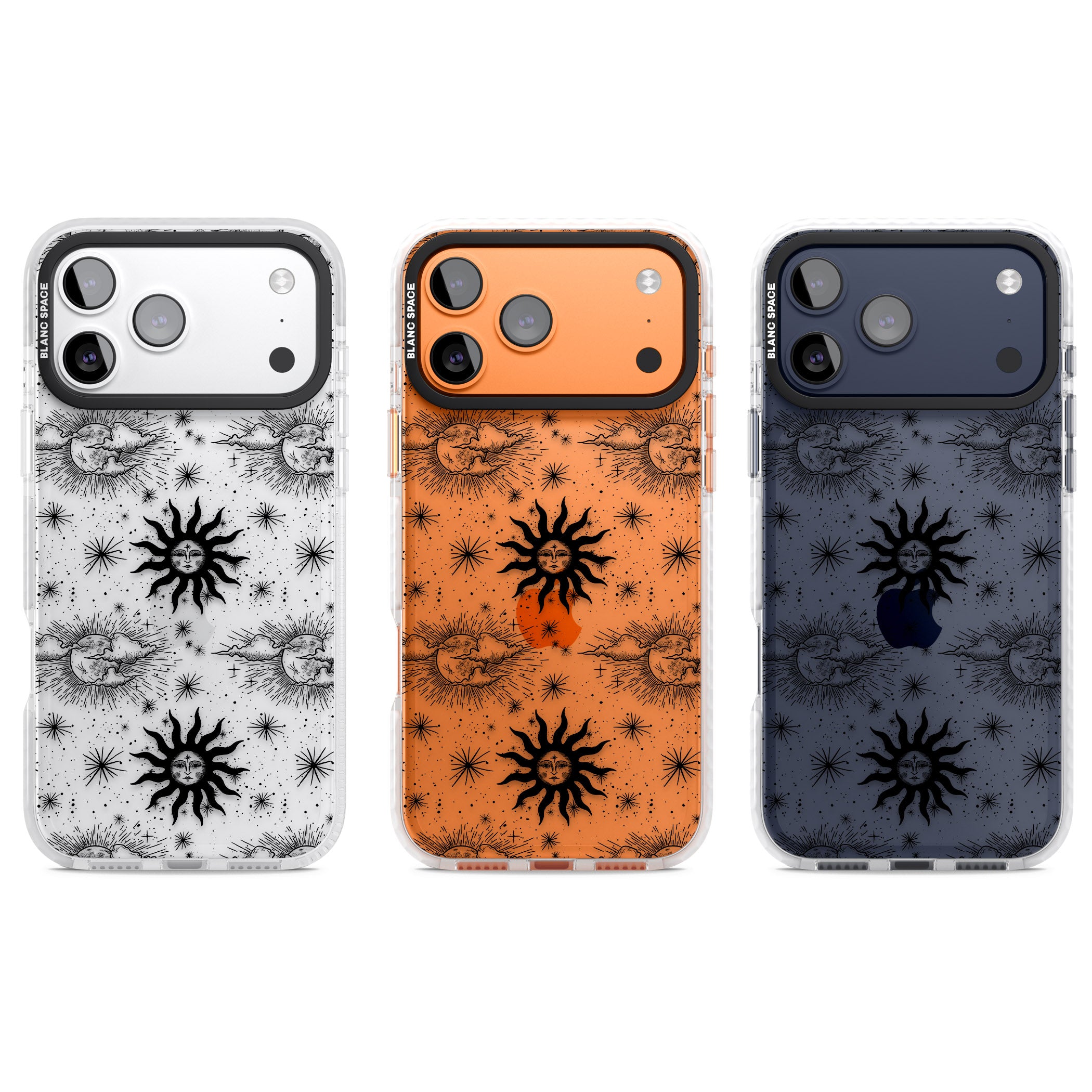 Vintage Sun & Moon iPhone 17 Pro Impact Clear Phone Case APT Impact Protection