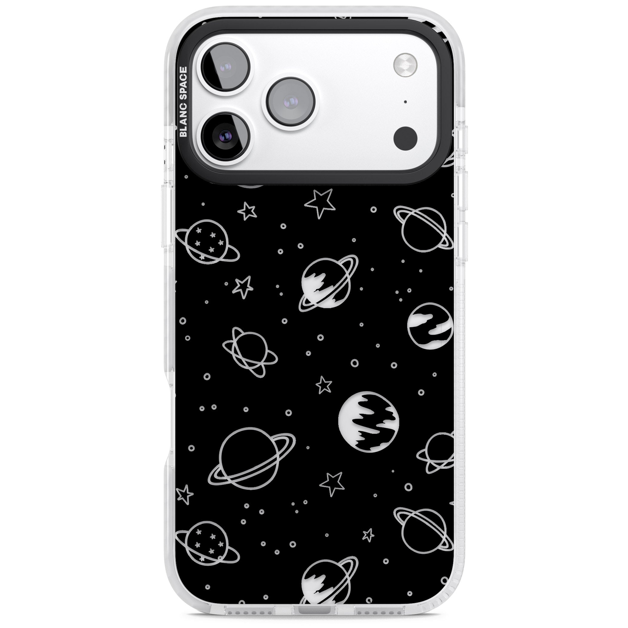 Cosmic Sketch Clear Black iPhone 17 Pro Impact Clear Phone Case