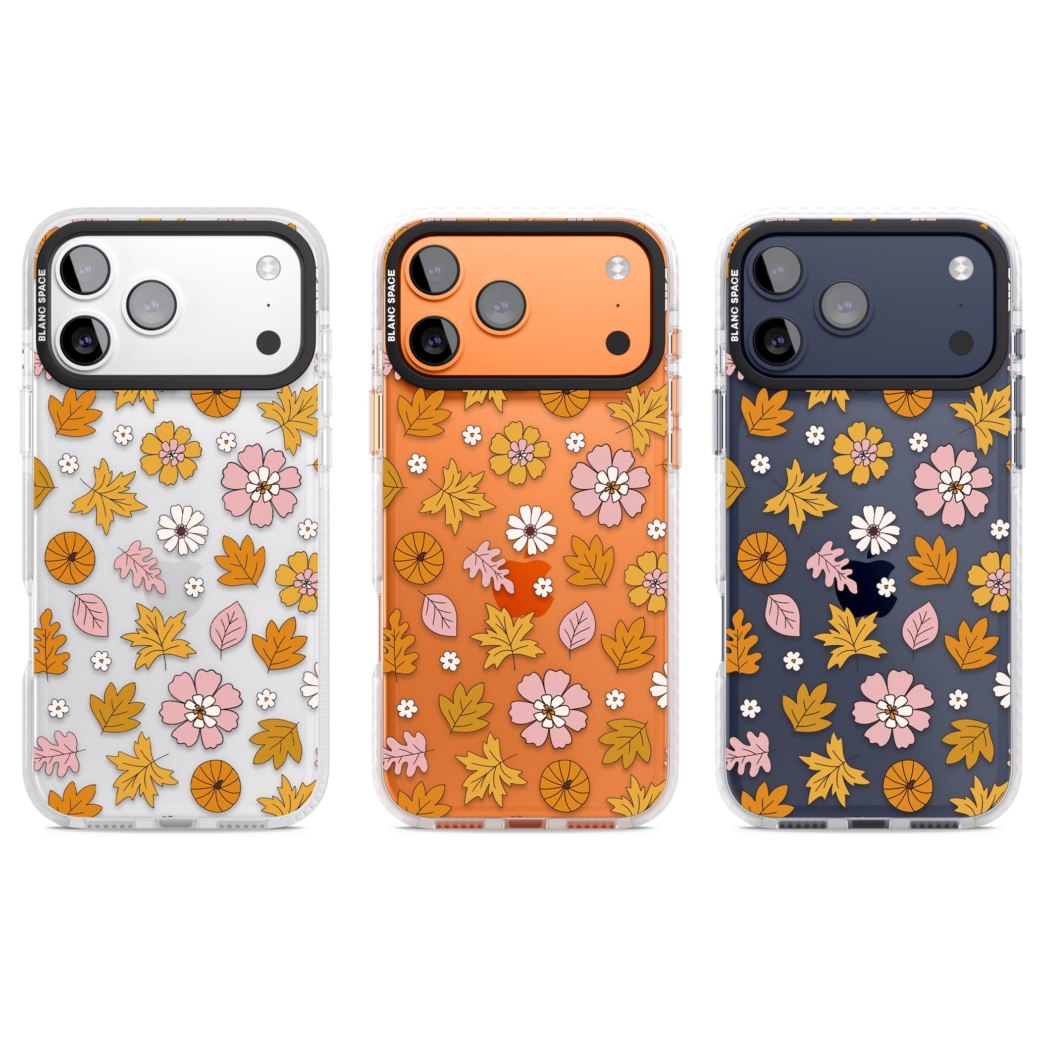 Autumn Leaves And Flowers iPhone 17 Pro Impact Clear Phone Case APT Impact Protection