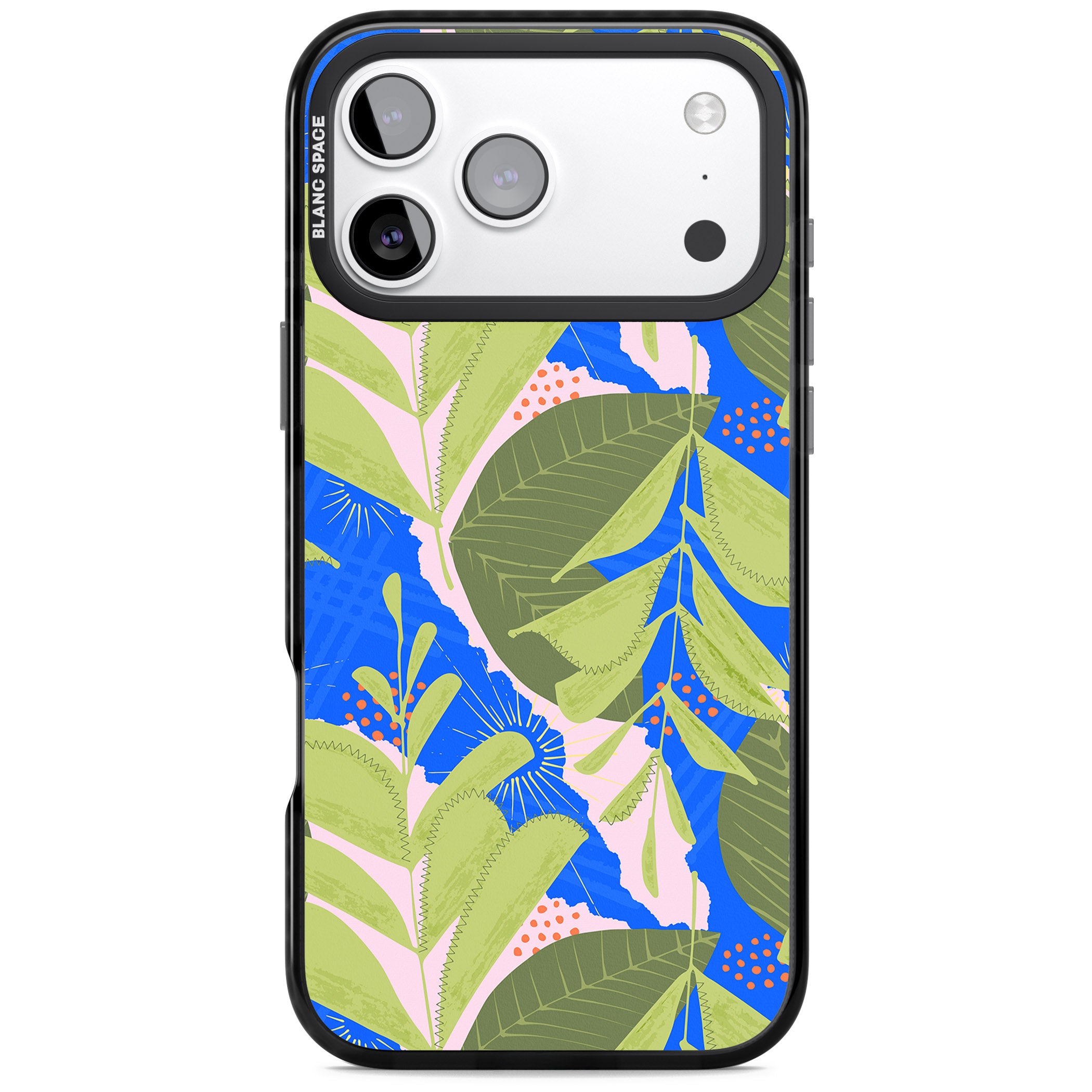 Fern Leaves Abstract Pattern iPhone 17 Pro Impact Black Phone Case