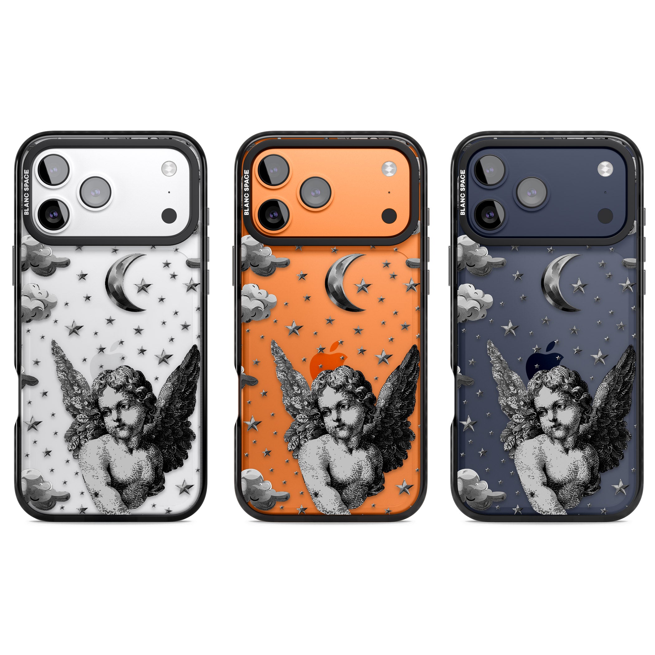 Celestial Cherub iPhone 17 Pro Impact Black Phone Case APT Impact Protection