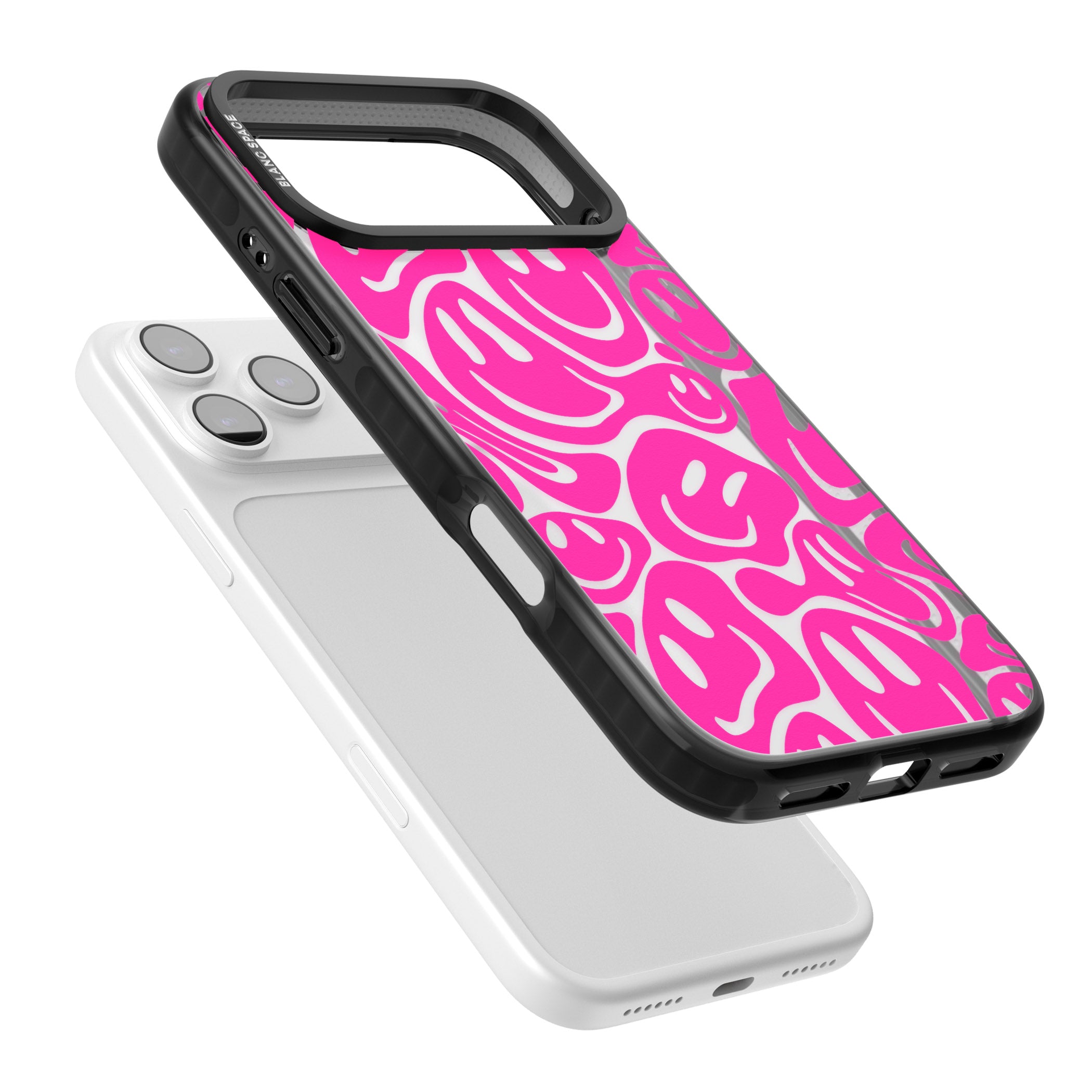 Pink Acid Faces iPhone 17 Pro Impact Black Phone Case Colours