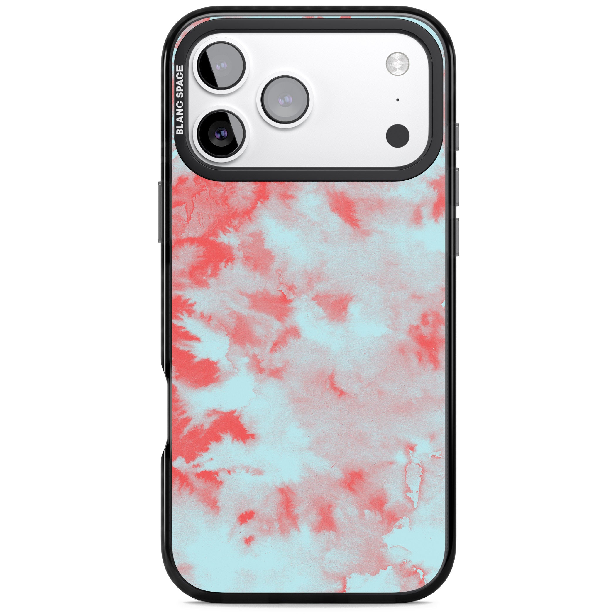 Red & Blue Acid Cloud iPhone 17 Pro Impact Black Phone Case