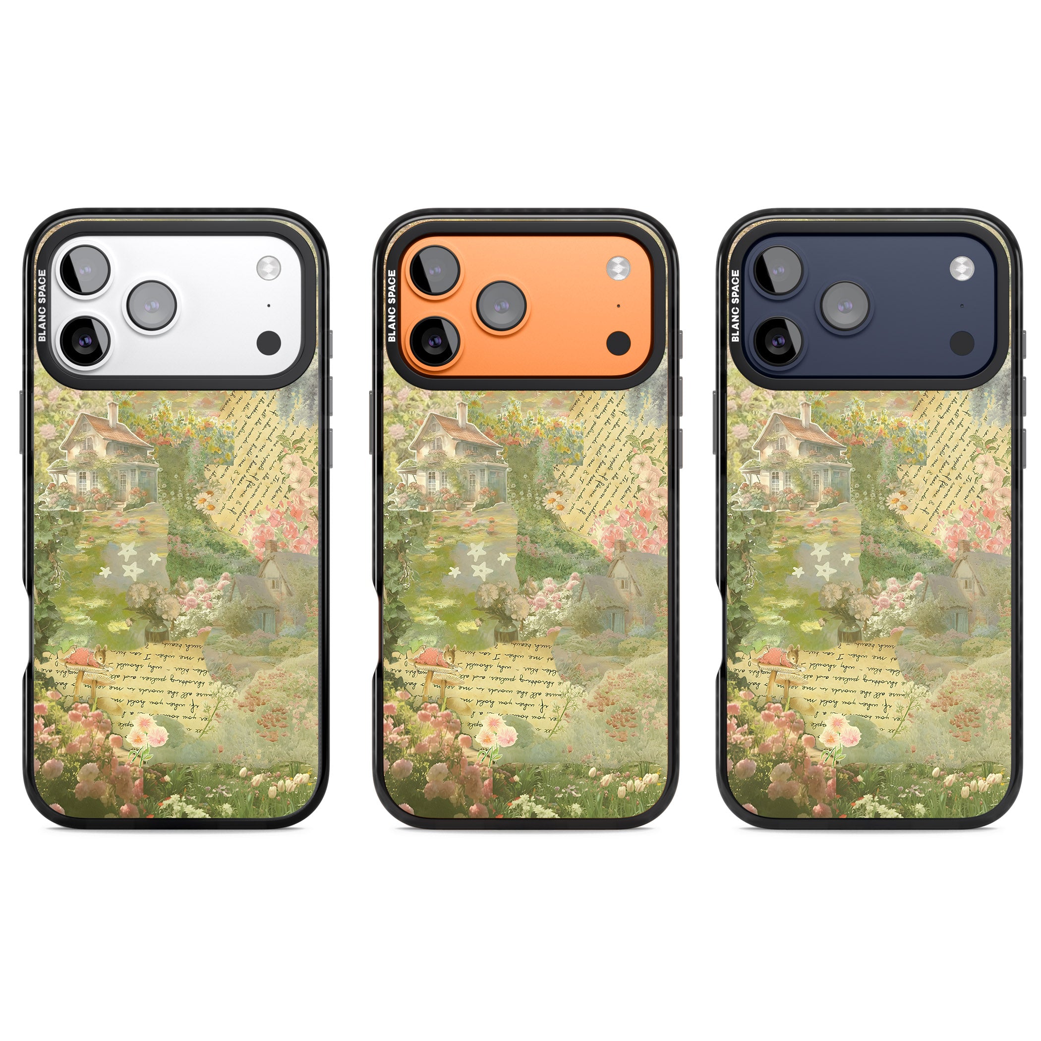 Soft Spring Collage iPhone 17 Pro Impact Black Phone Case APT Impact Protection