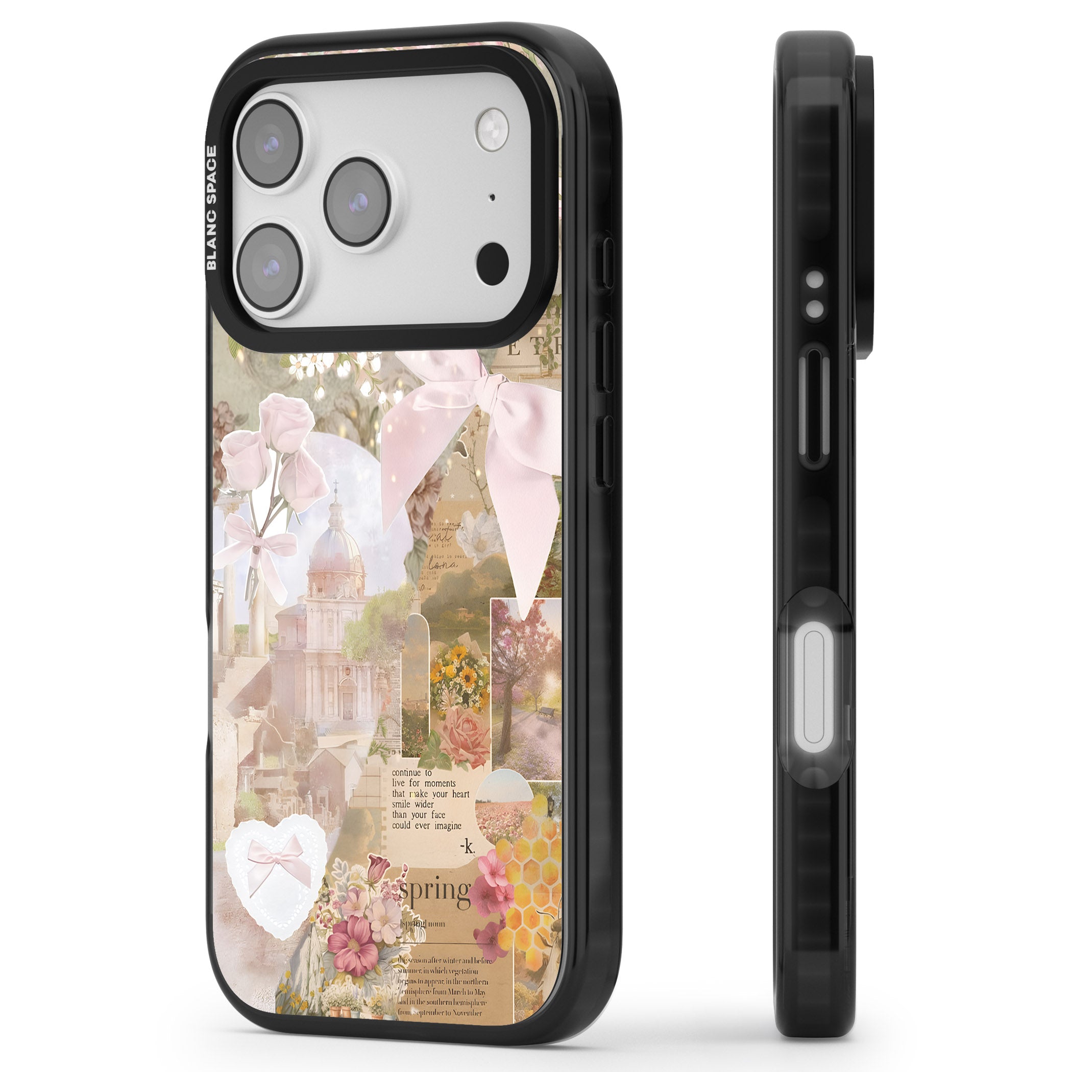 Coquette Collage iPhone 17 Pro Impact Black Phone Case Side Profile