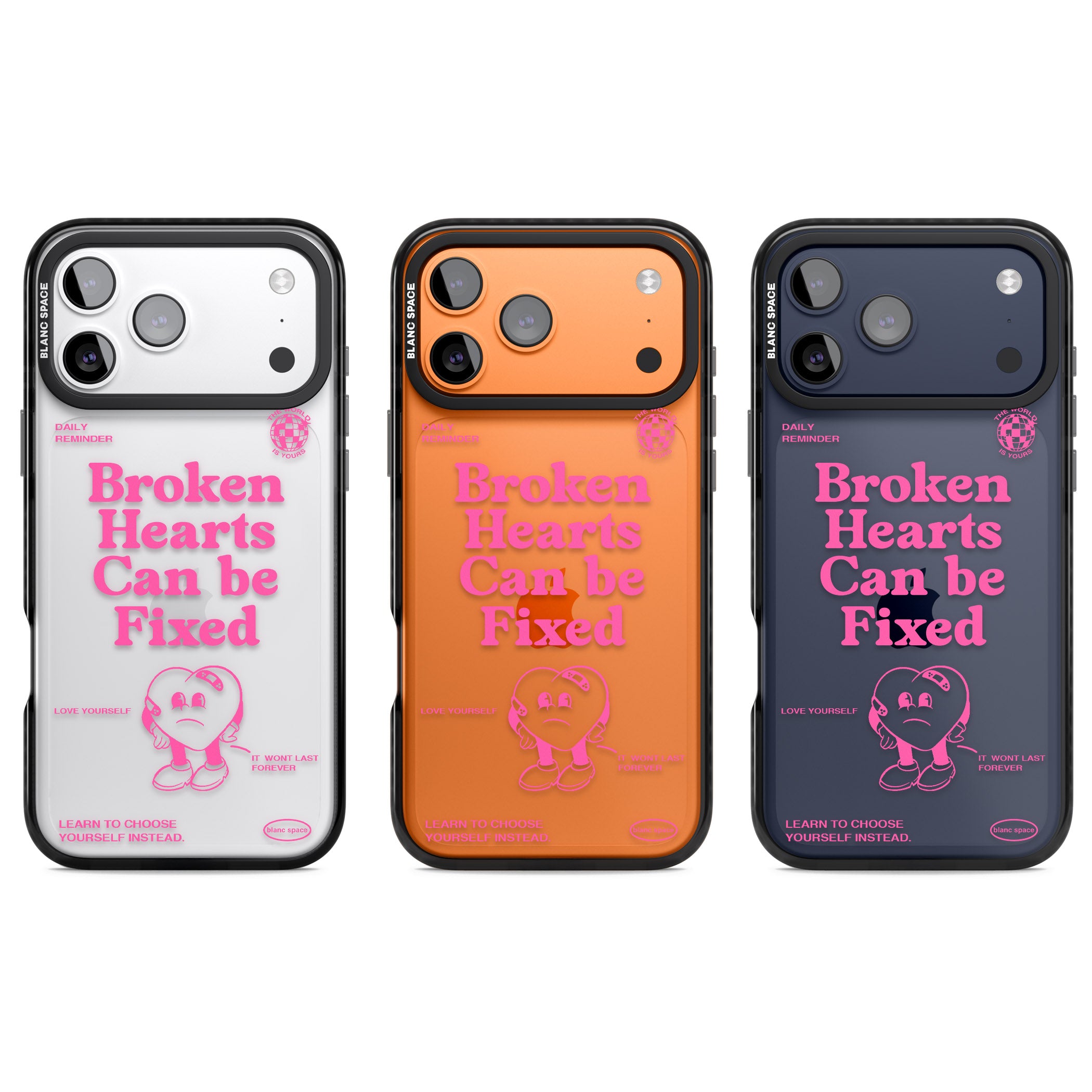 Broken Hearts Can Be Fixed iPhone 17 Pro Impact Black Phone Case APT Impact Protection