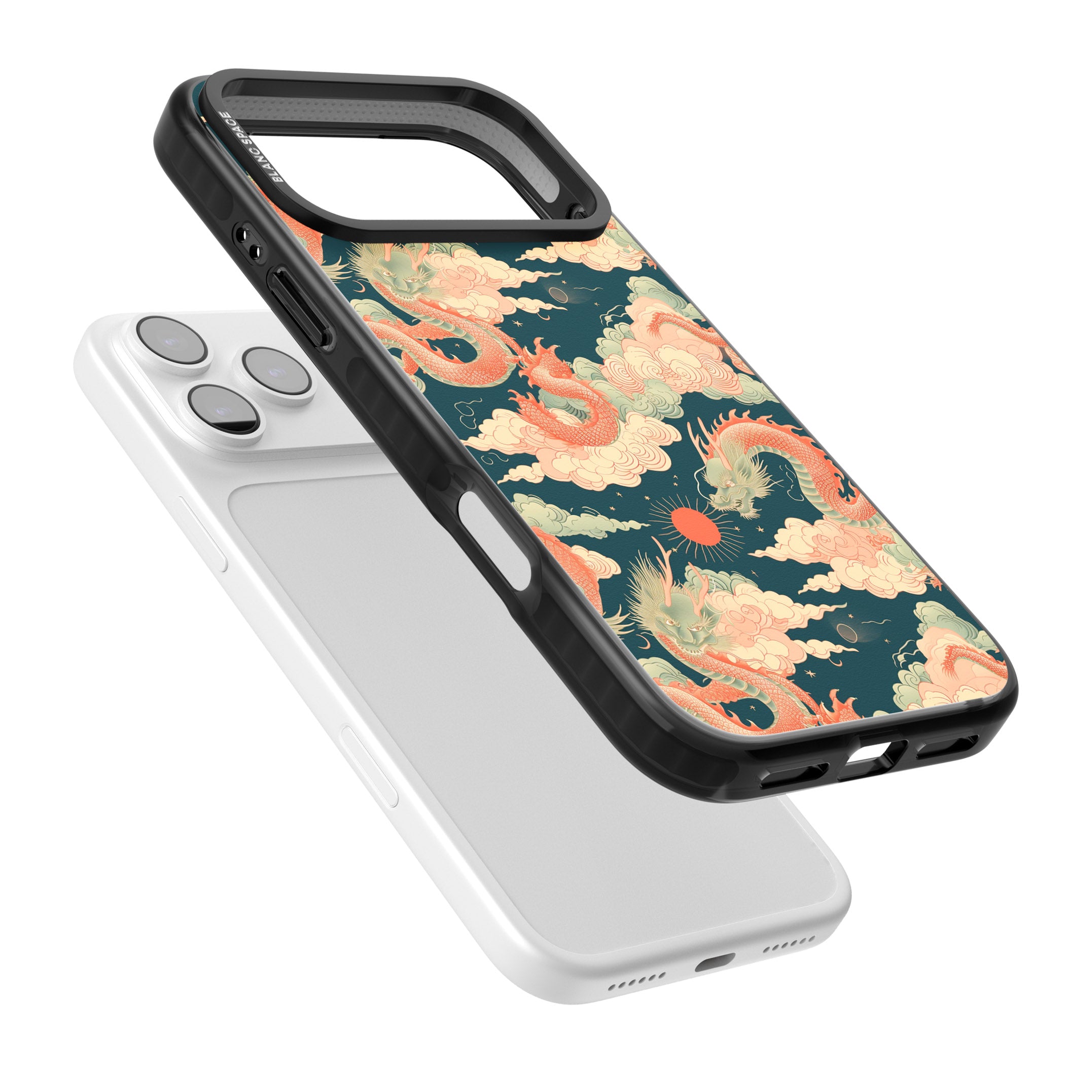 Chinese Dragons Clouds iPhone 17 Pro Impact Black Phone Case Colours