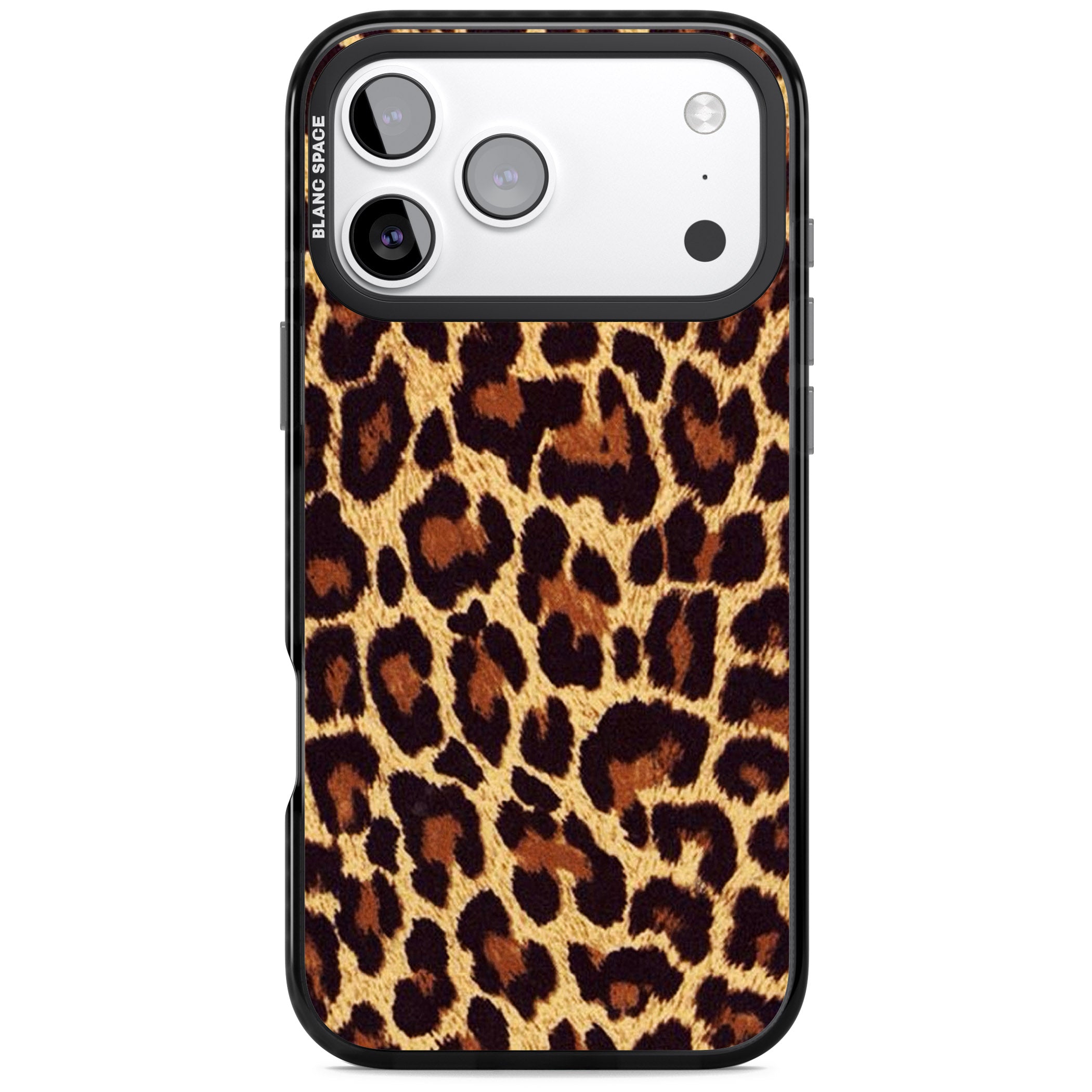 Gold Leopard Print iPhone 17 Pro Impact Black Phone Case