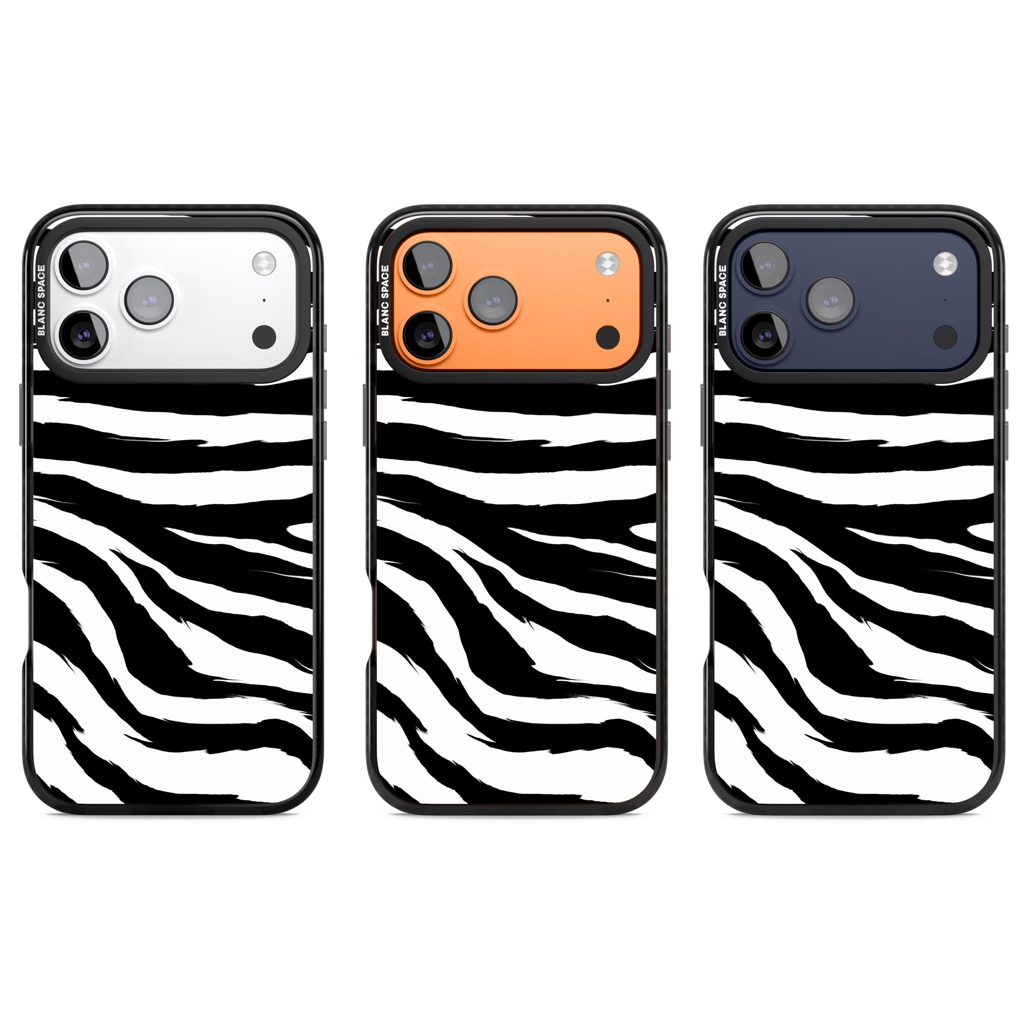 Black Zebra Print iPhone 17 Pro Impact Black Phone Case APT Impact Protection