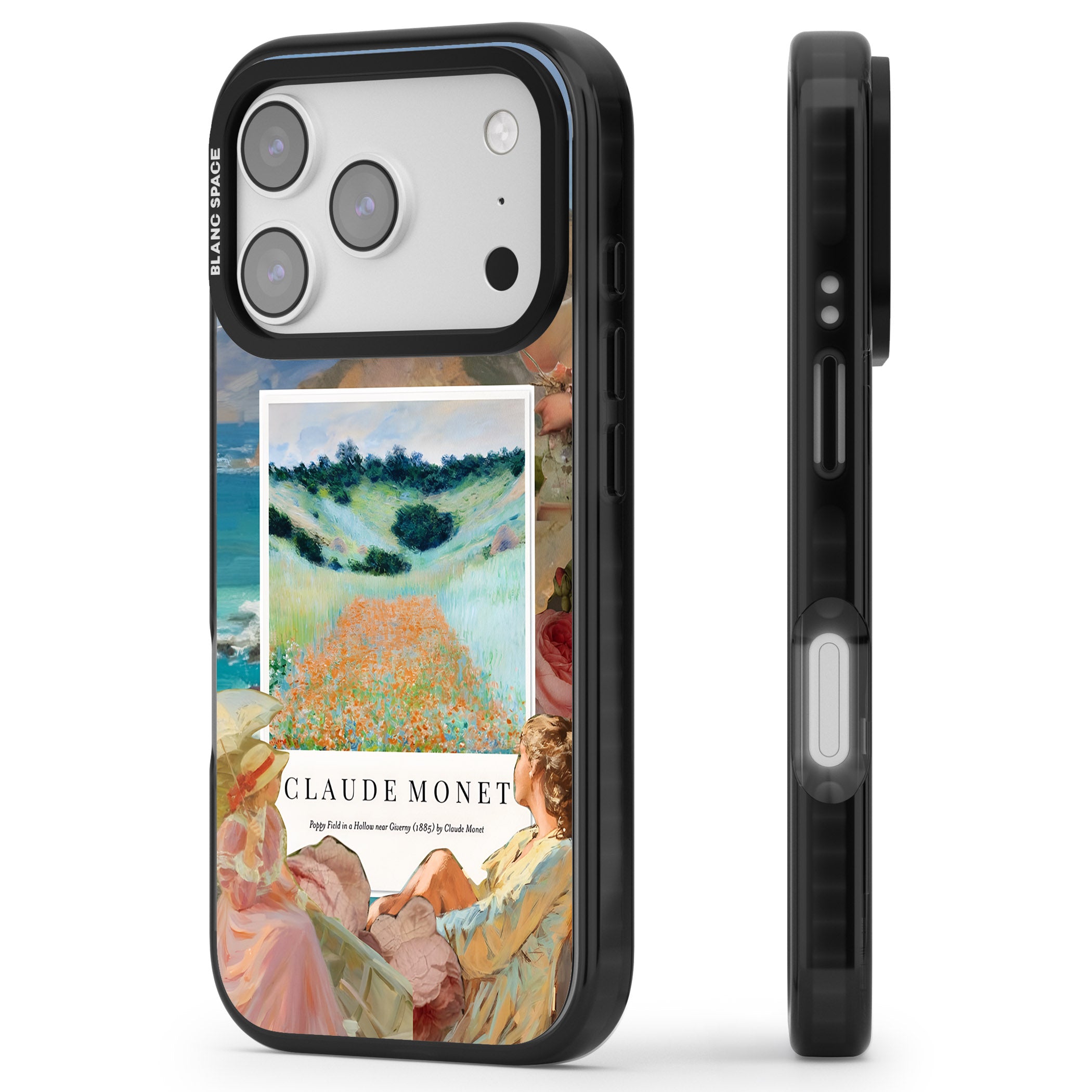 Monet Poppy Field iPhone 17 Pro Impact Black Phone Case Side Profile