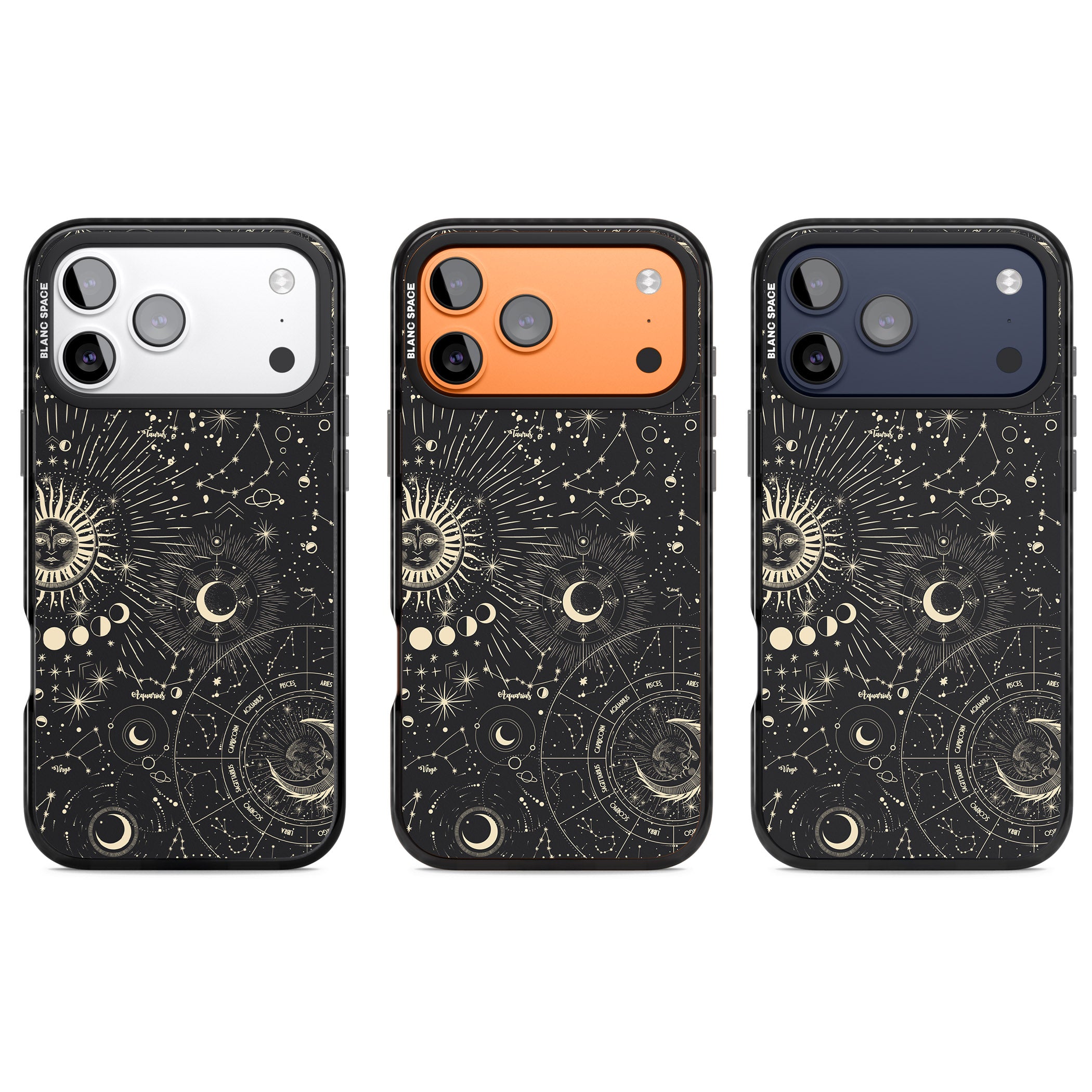 Suns & Zodiac Celestial Chart iPhone 17 Pro Impact Black Phone Case APT Impact Protection