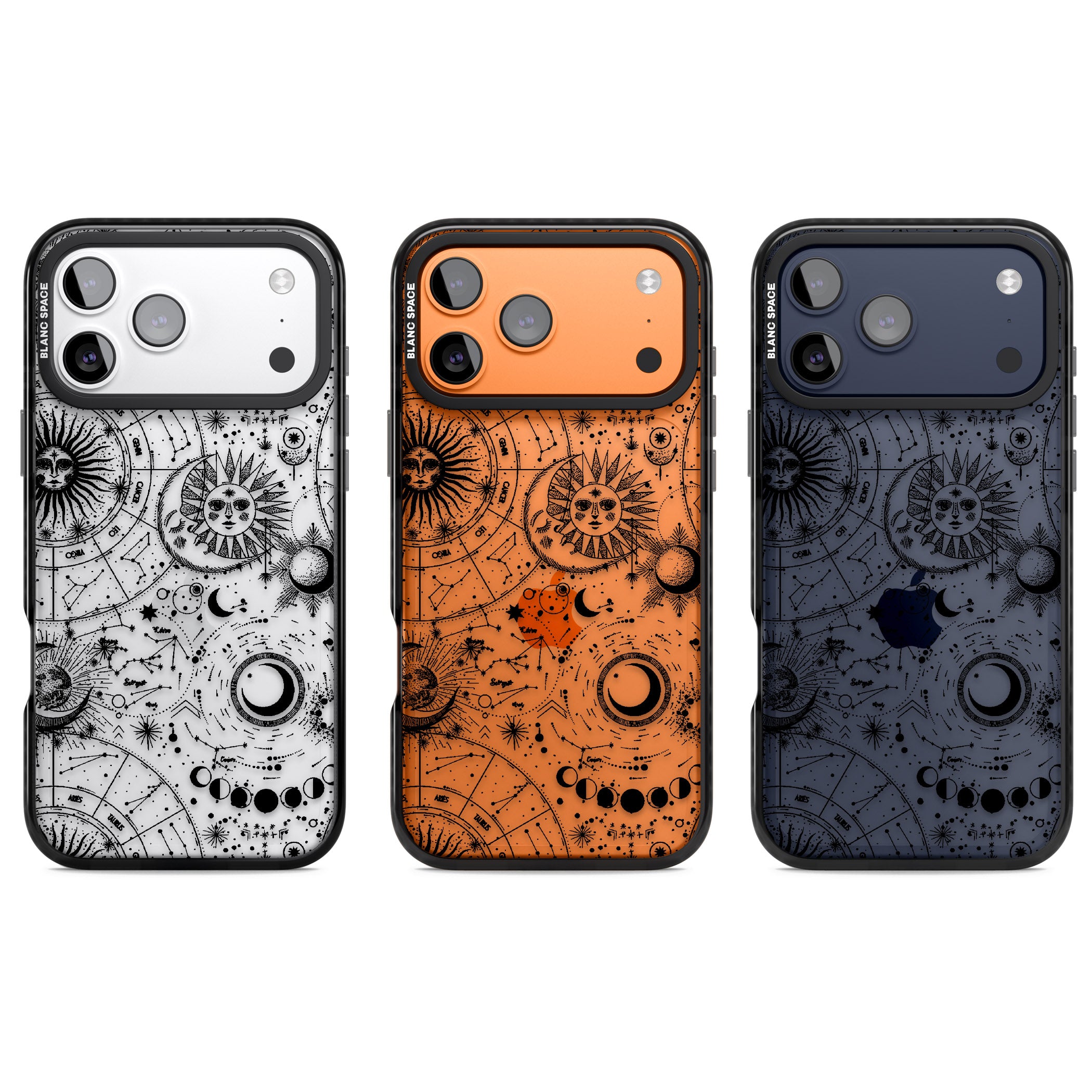 Celestial Zodiac iPhone 17 Pro Impact Black Phone Case APT Impact Protection