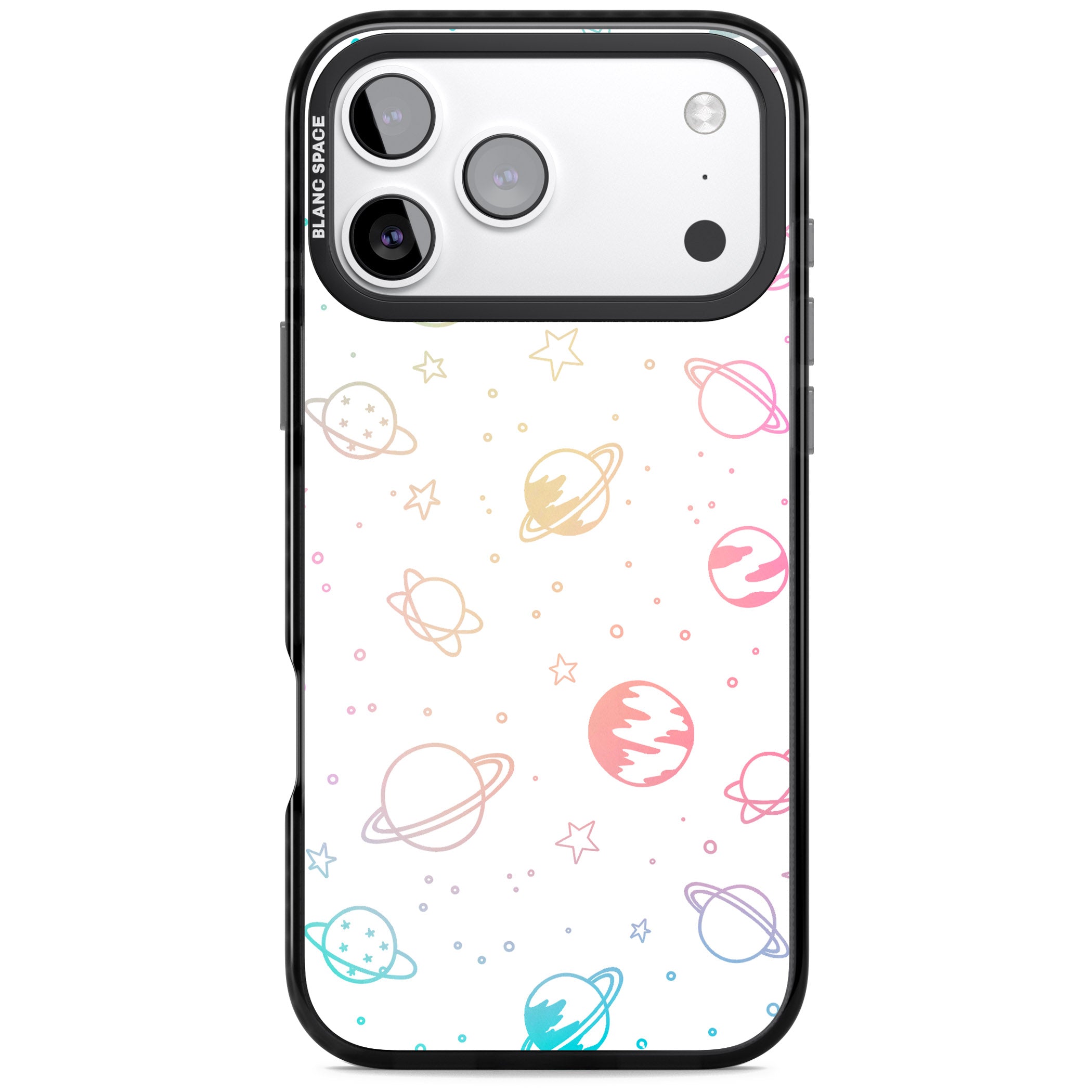 Pastel Cosmic Galaxy iPhone 17 Pro Max Impact Black Phone Case
