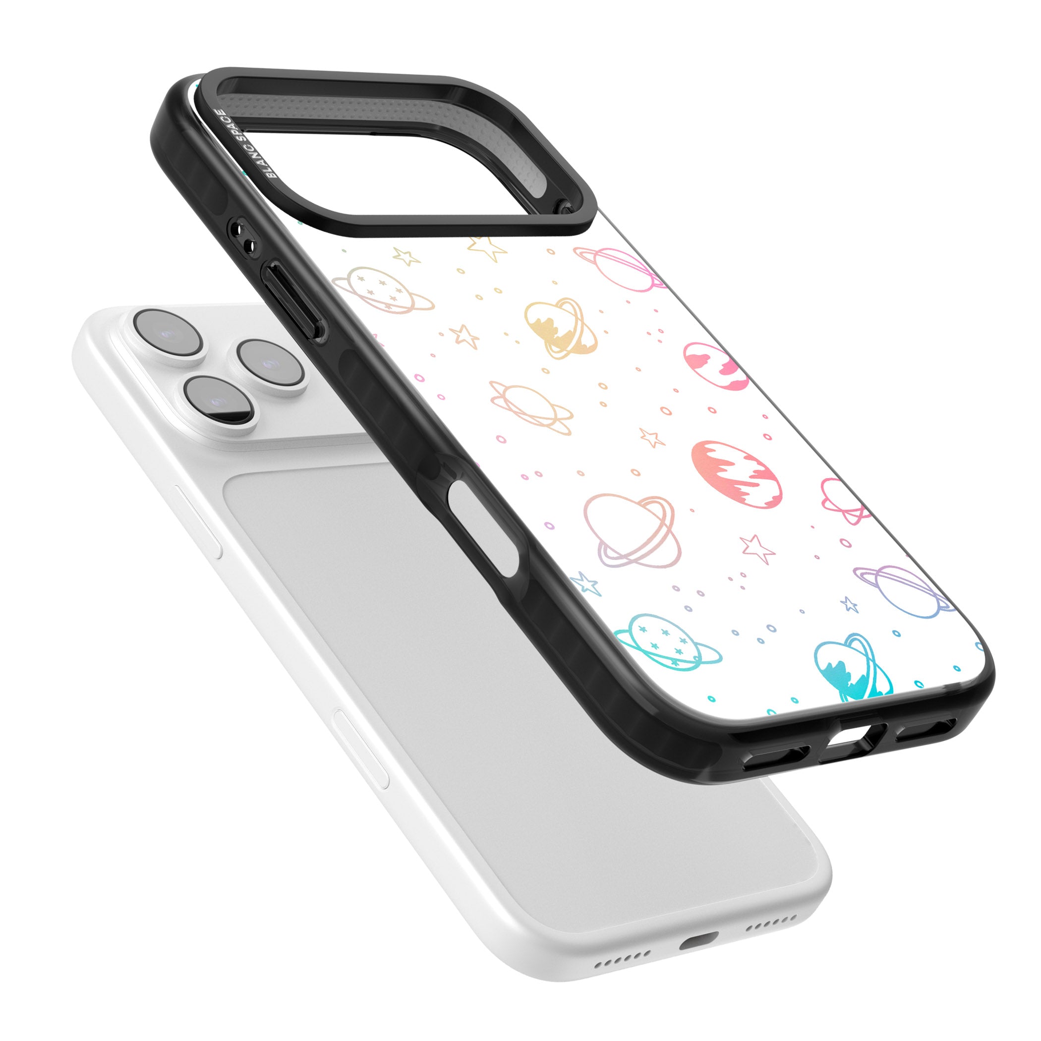 Pastel Cosmic Galaxy iPhone 17 Pro Max Impact Black Phone Case Colours