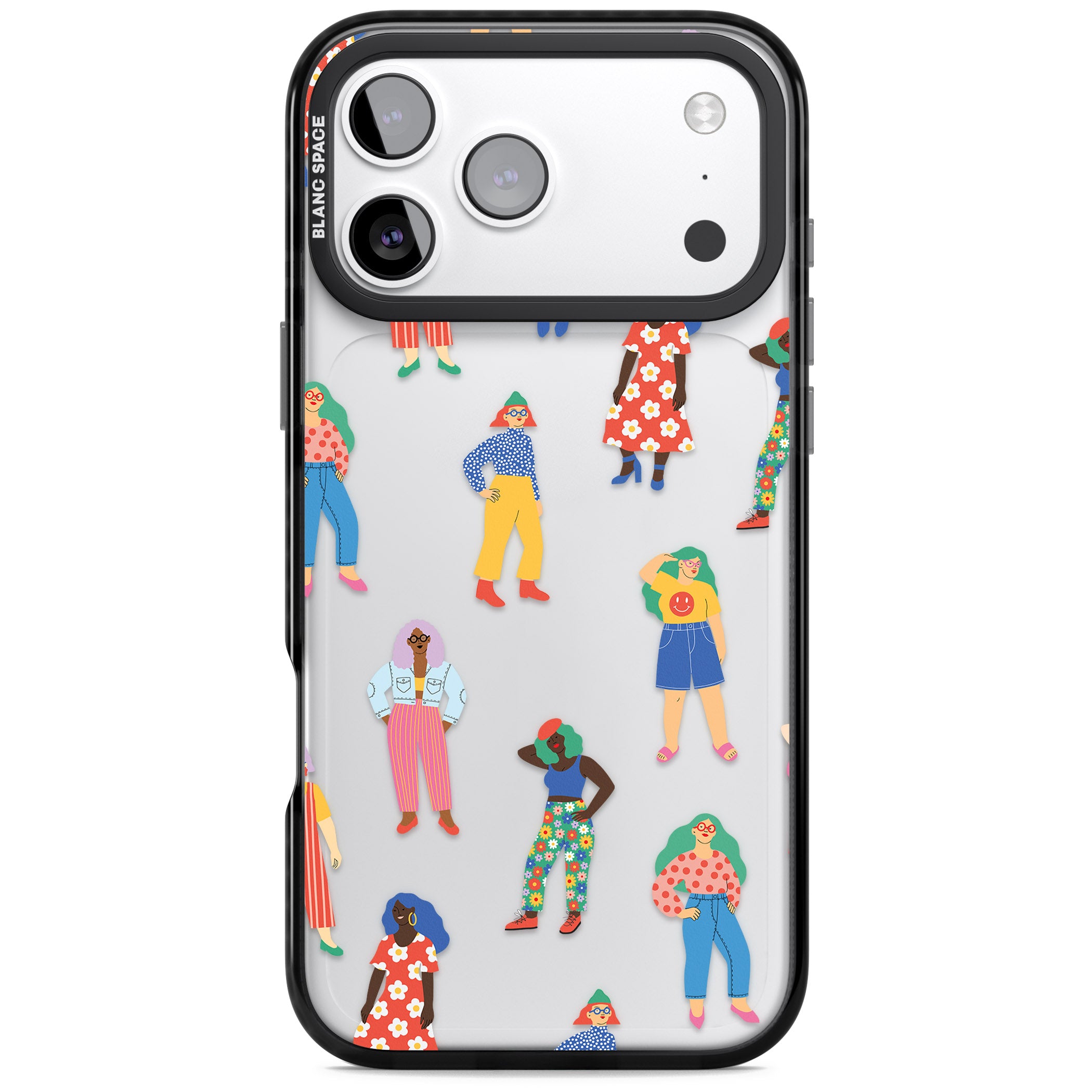 Girls Pattern iPhone 17 Pro Impact Black Phone Case