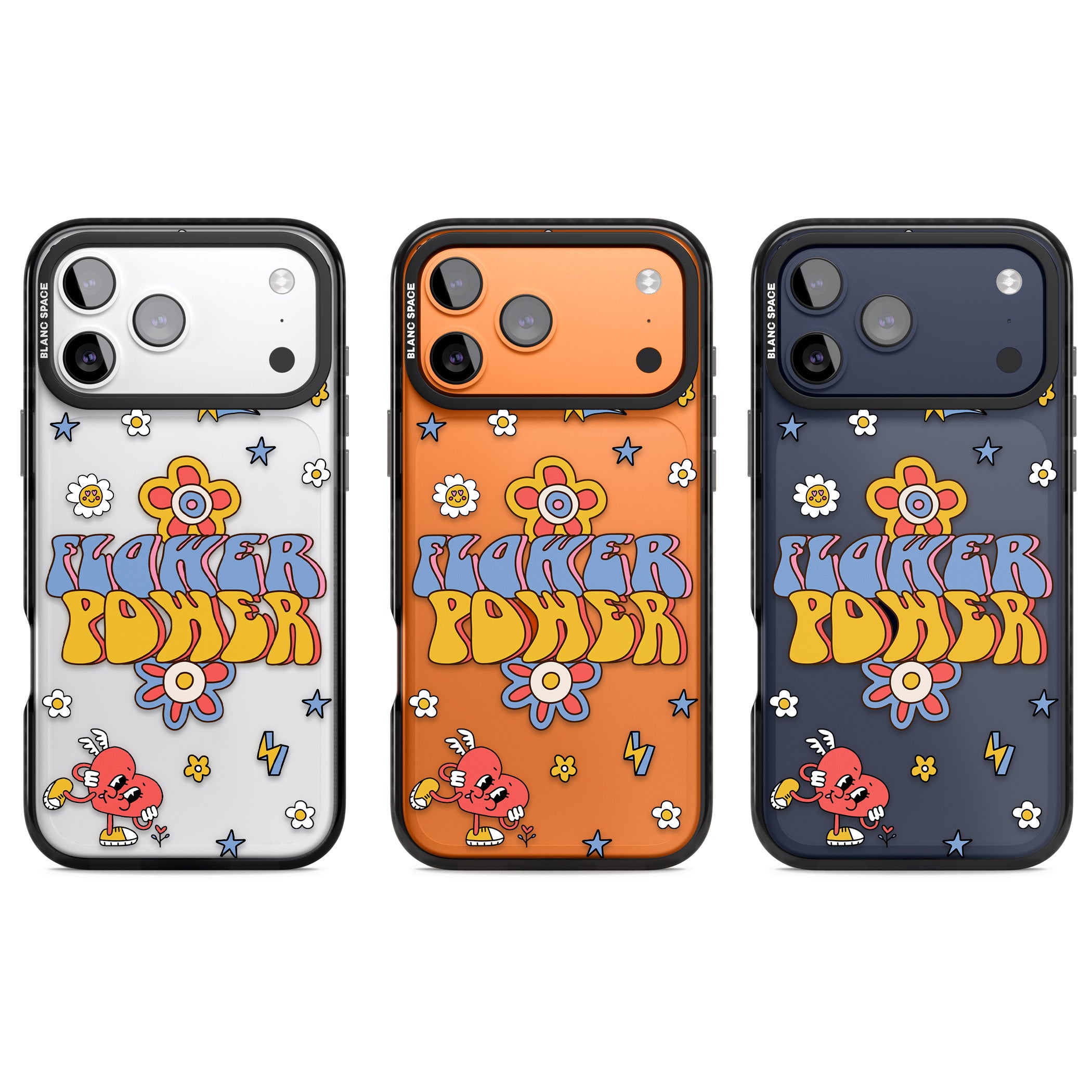 Flower Power iPhone 17 Pro Impact Black Phone Case APT Impact Protection