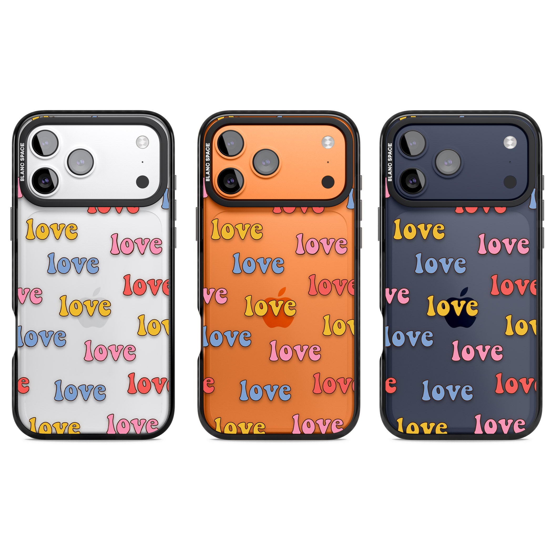Love Pattern iPhone 17 Pro Impact Black Phone Case APT Impact Protection