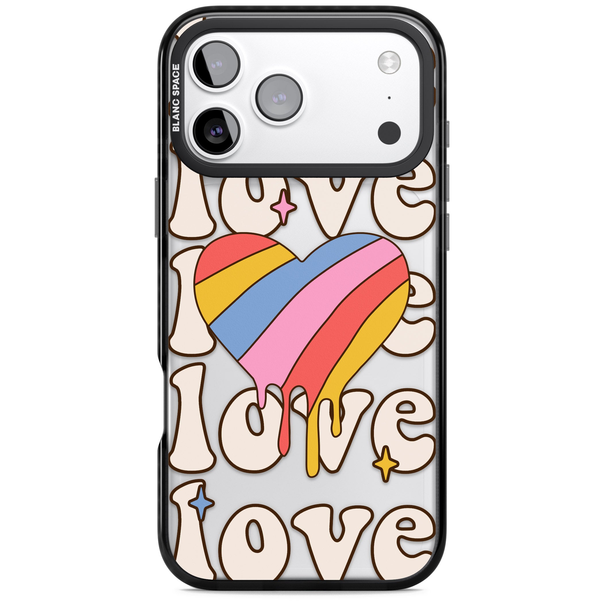 Groovy Love iPhone 17 Pro Impact Black Phone Case