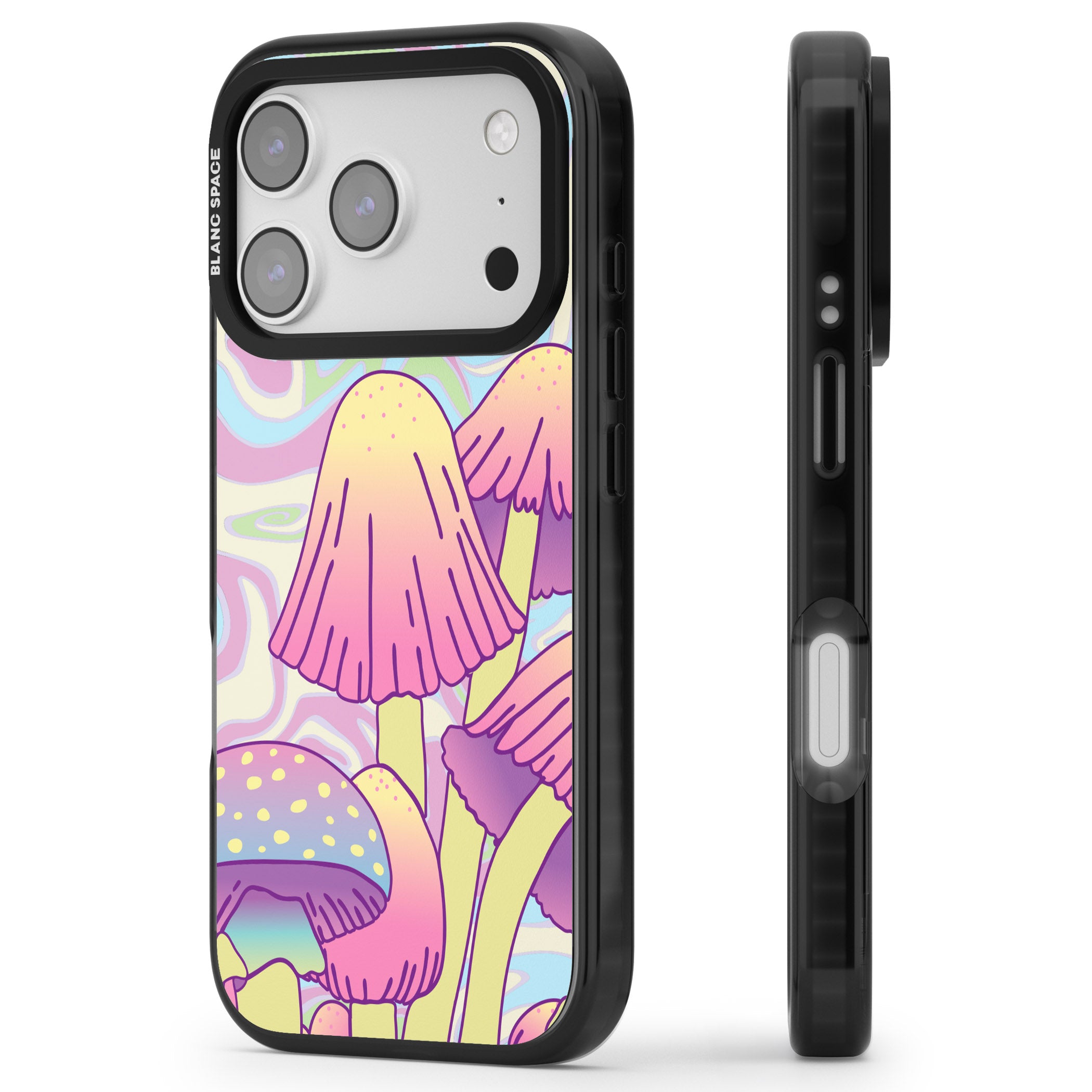 Shroomin' iPhone 17 Pro Impact Black Phone Case Side Profile