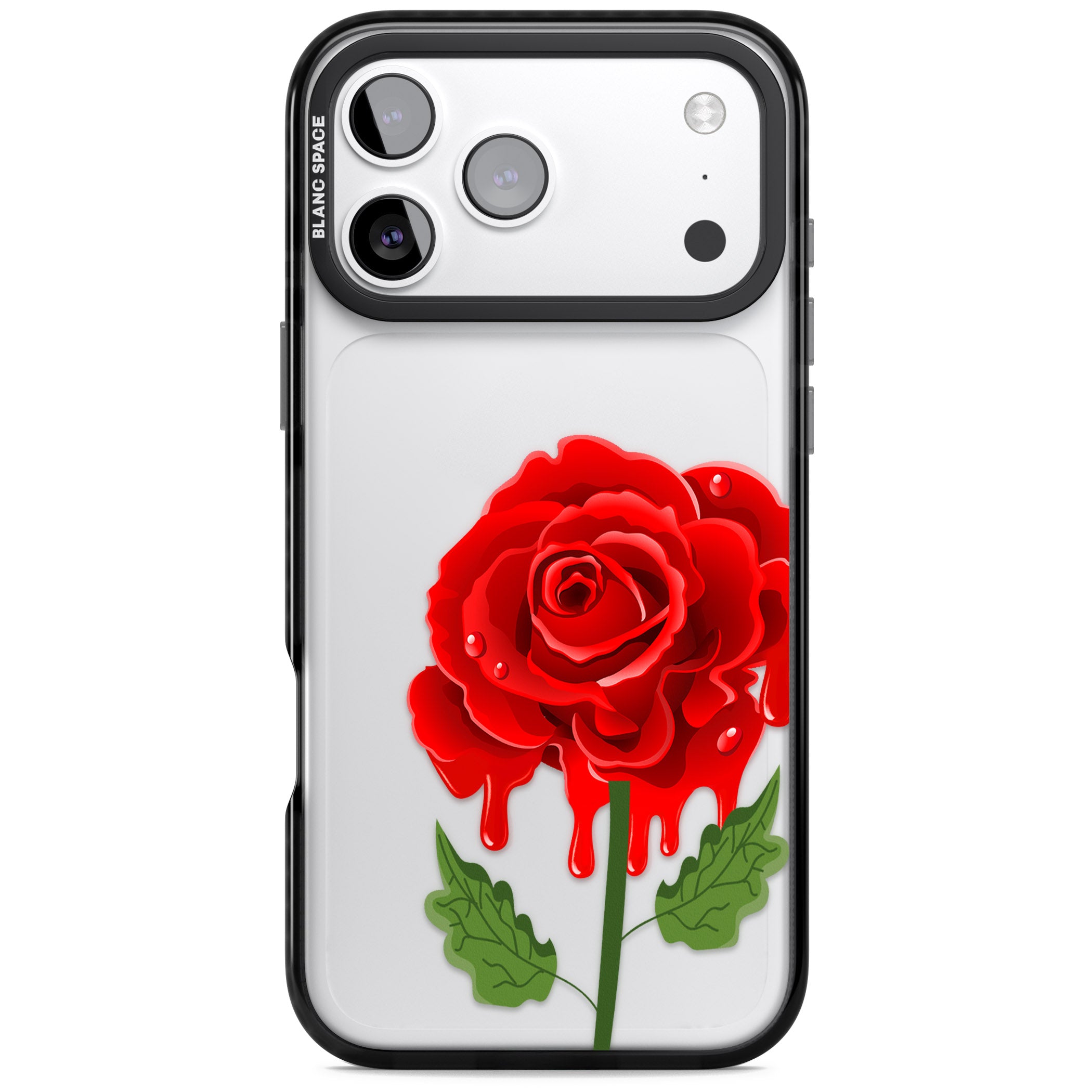 Melting Rose iPhone 17 Pro Impact Black Phone Case
