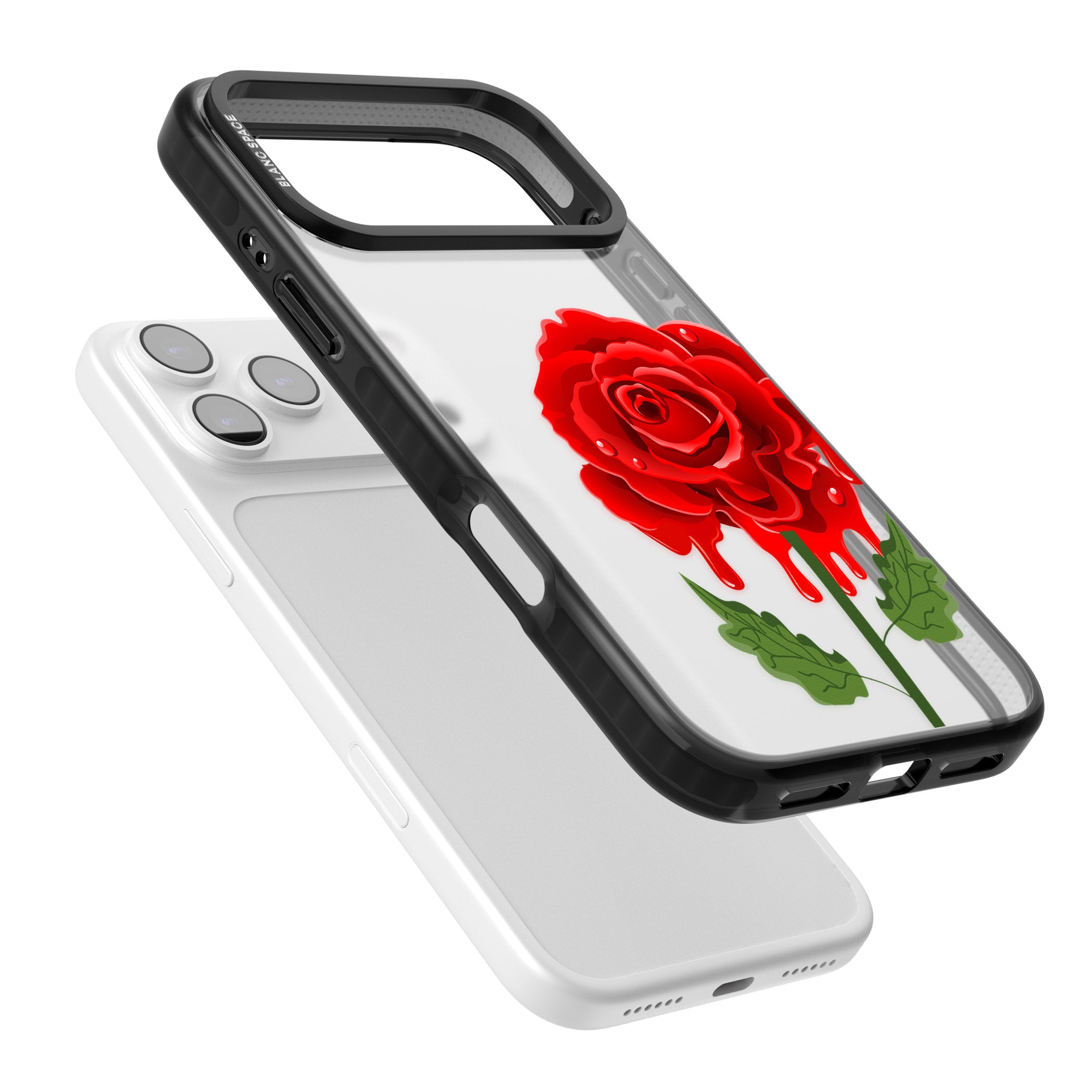 Melting Rose iPhone 17 Pro Impact Black Phone Case Colours