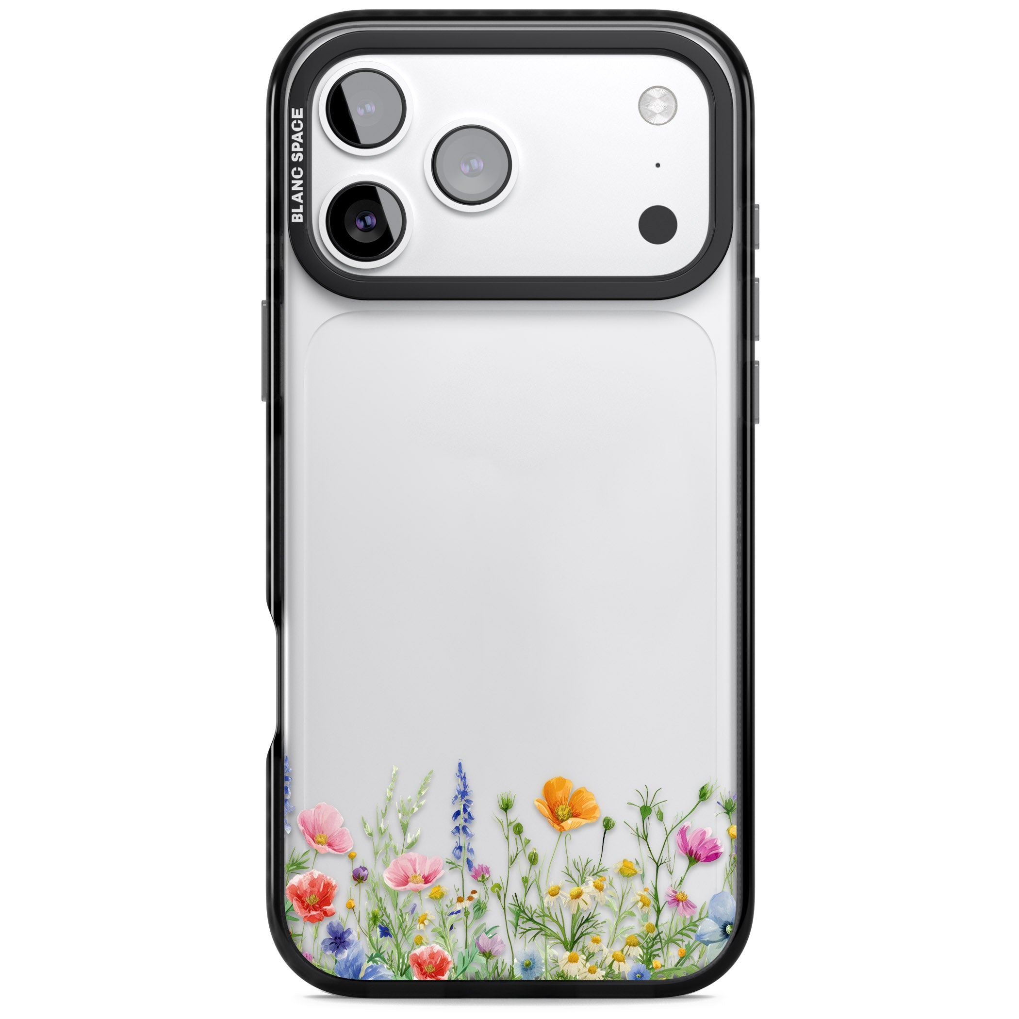 Minimal Wildflowers iPhone 17 Pro Impact Black Phone Case