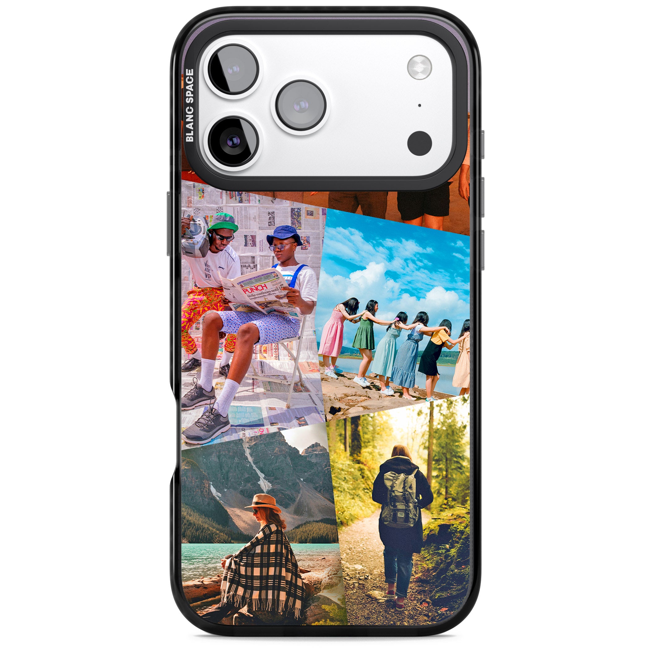 Personalised Abstract Photo Grid iPhone 17 Pro Impact Black Phone Case