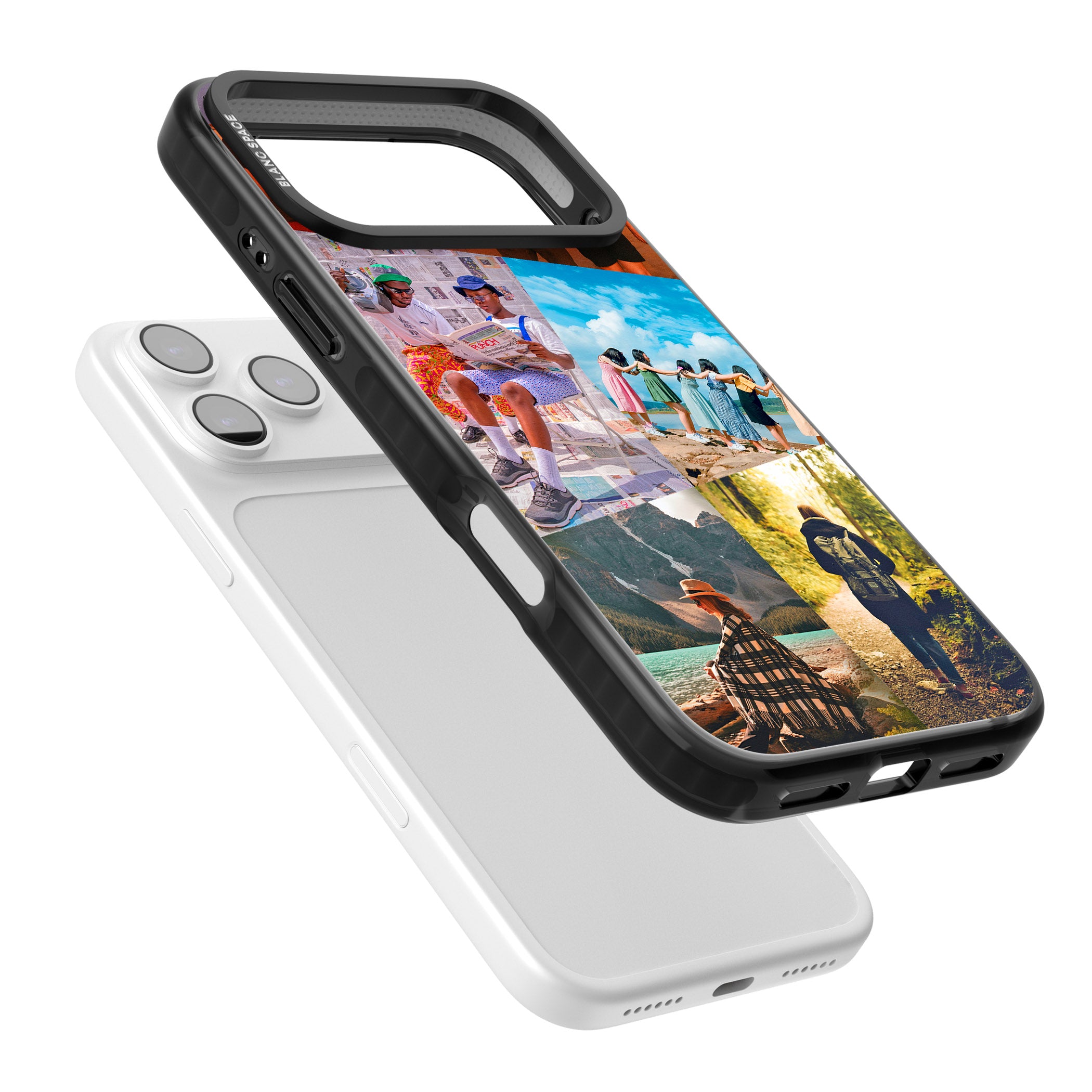 Personalised Abstract Photo Grid iPhone 17 Pro Impact Black Phone Case Colours