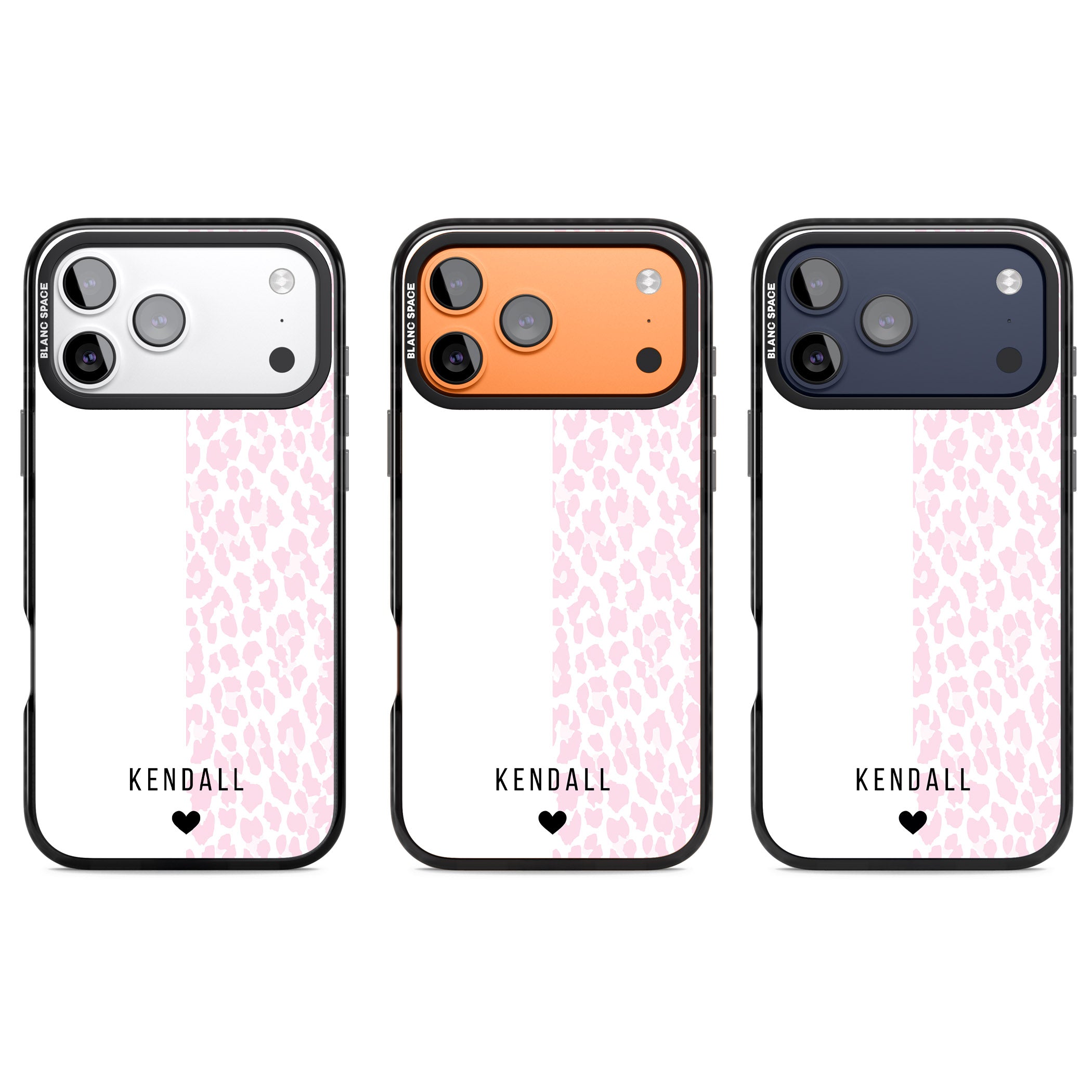 Personalised Pink Leopard iPhone 17 Pro Impact Black Phone Case APT Impact Protection
