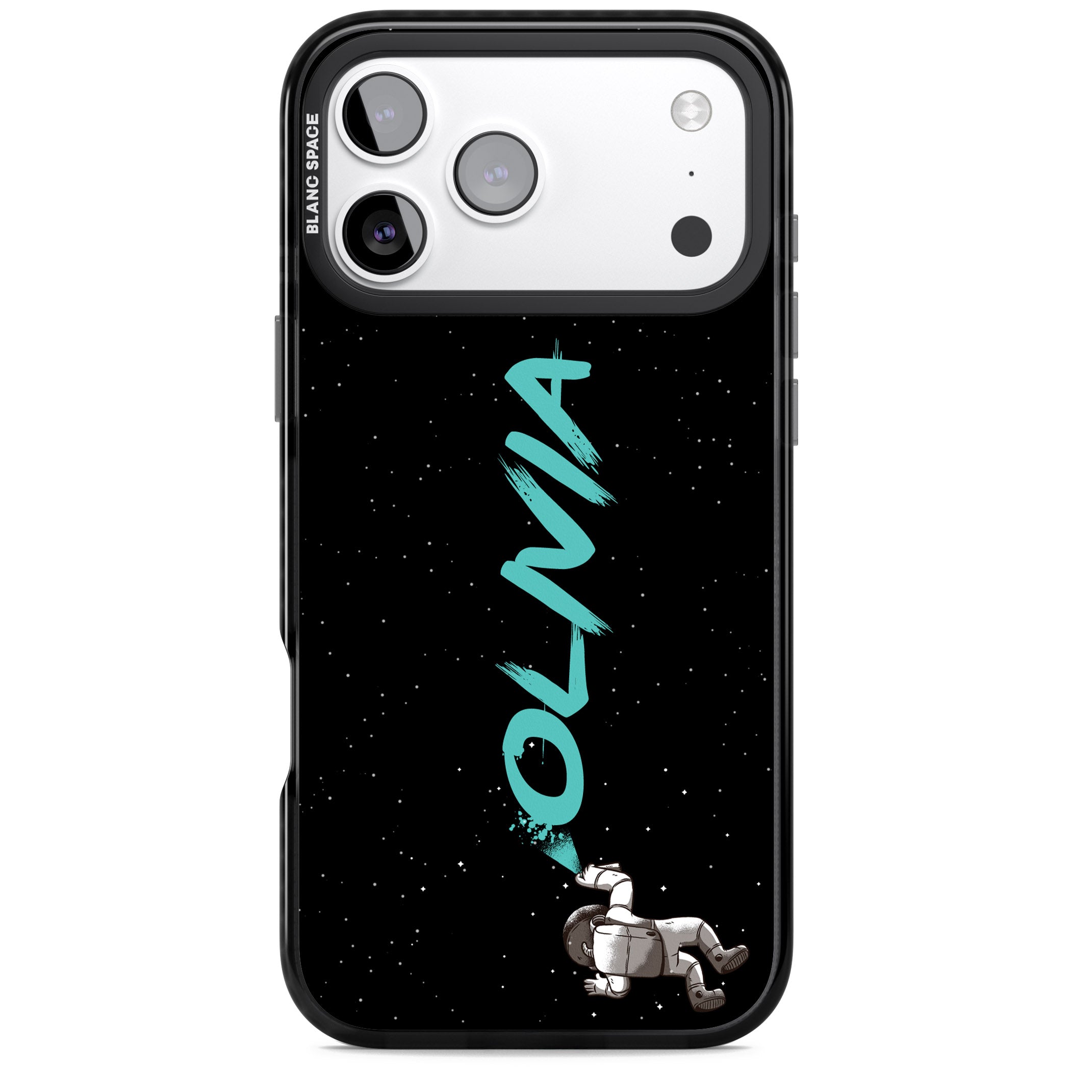 Personalised Astronaut Graffiti iPhone 17 Pro Max Impact Black Phone Case
