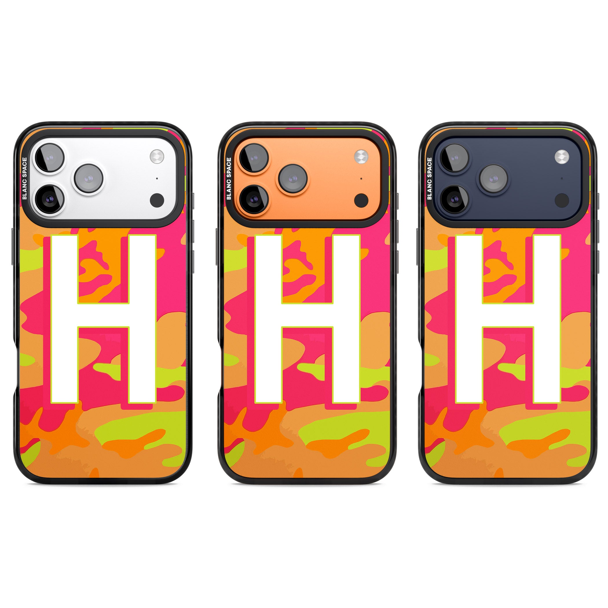 Personalised Neon Camo iPhone 17 Pro Impact Black Phone Case APT Impact Protection