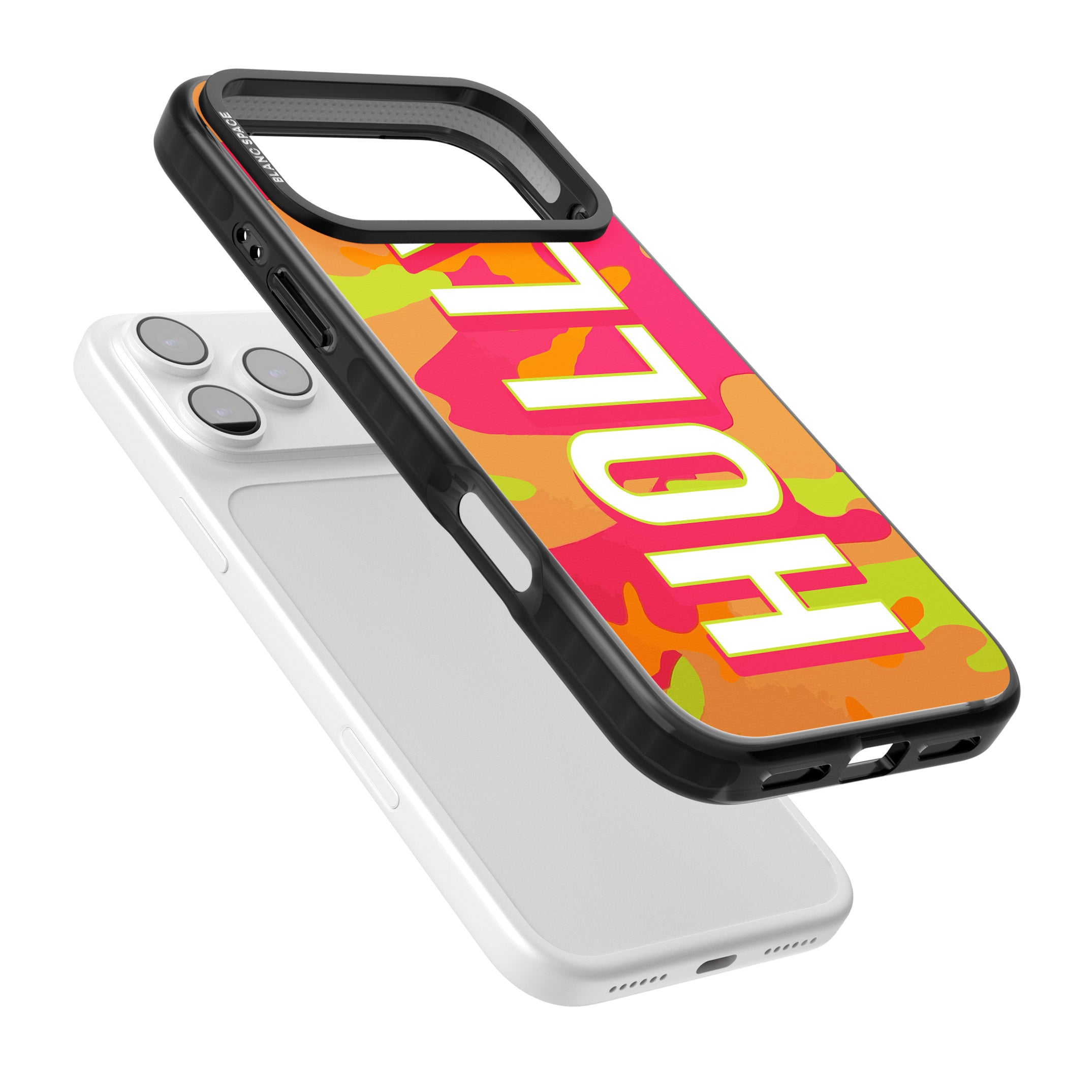Personalised Bold Neon Camo iPhone 17 Pro Impact Black Phone Case Colours
