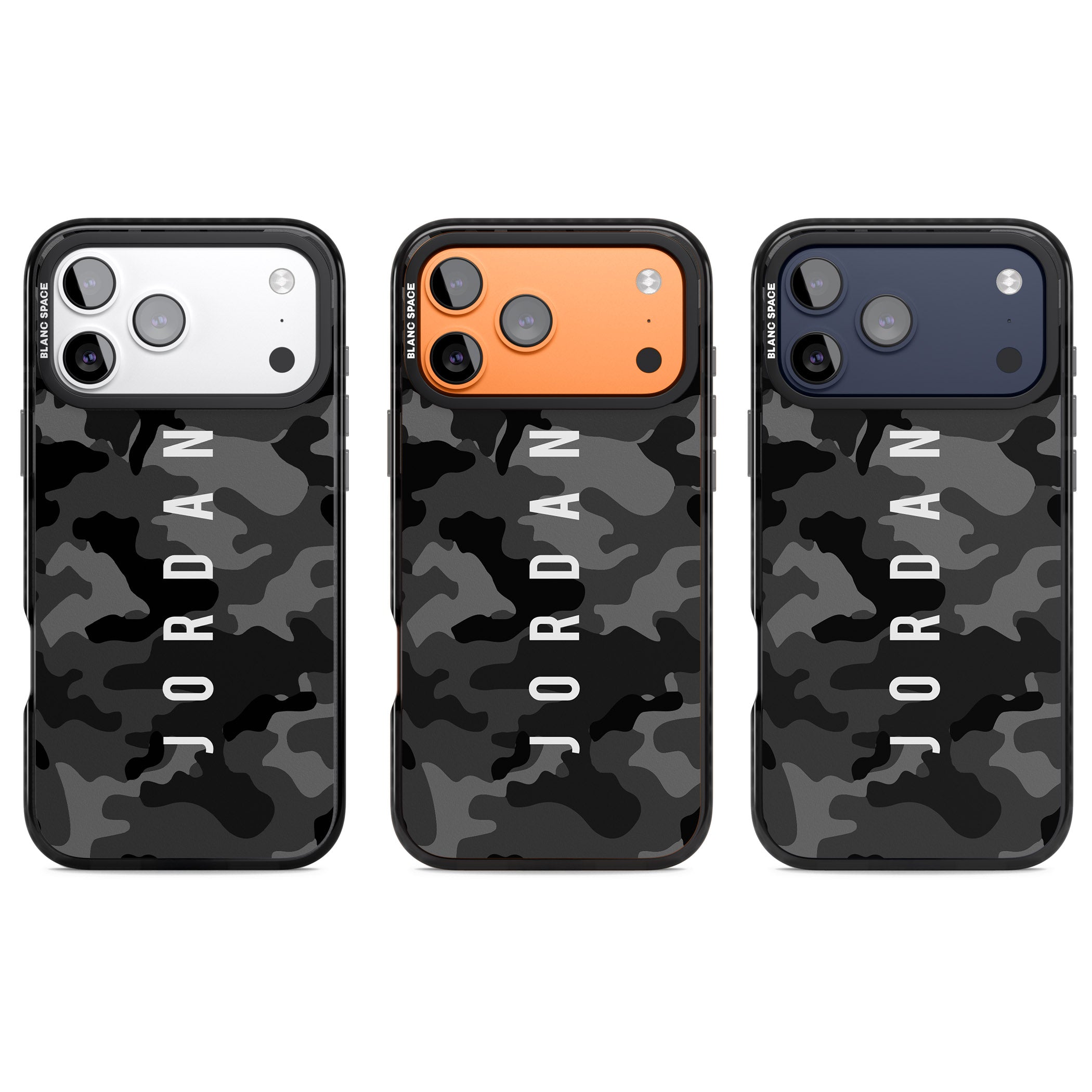 Personalised Black Camouflage Name iPhone 17 Pro Impact Black Phone Case APT Impact Protection