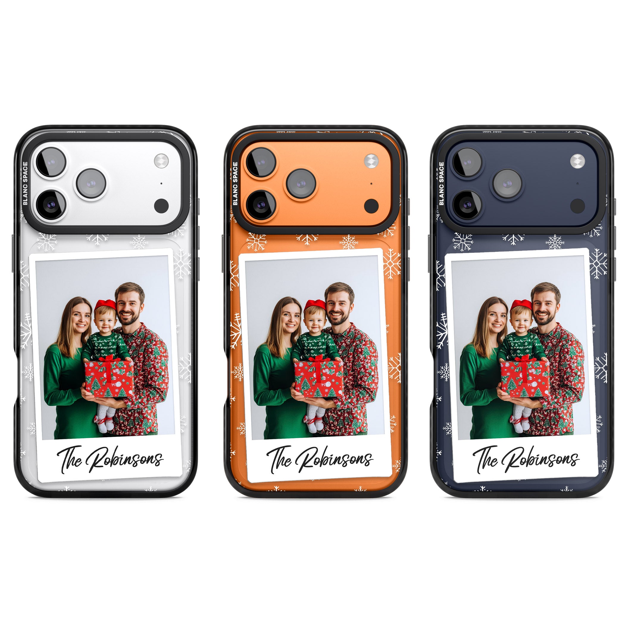 Personalised Snowflake Photo iPhone 17 Pro Impact Black Phone Case APT Impact Protection