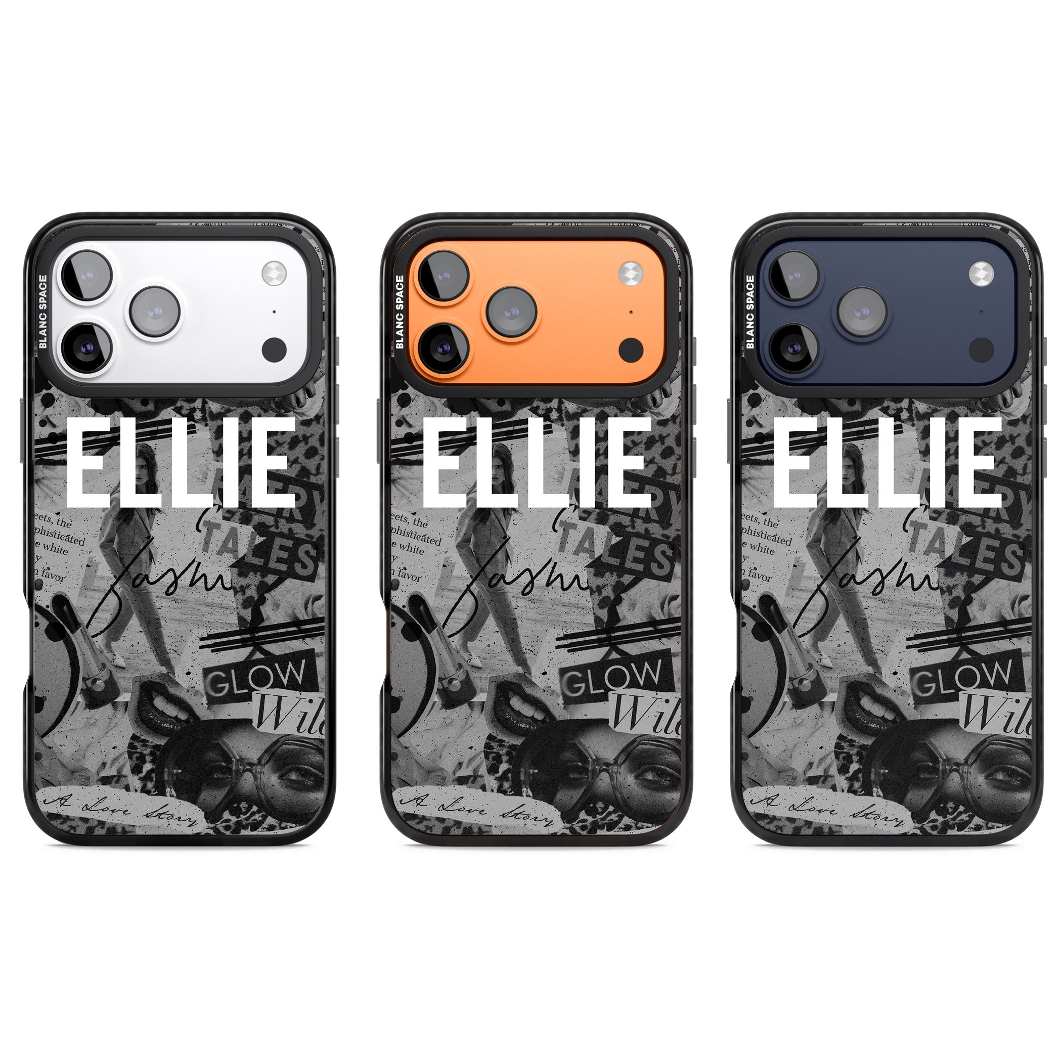 Personalised Grey Scale Vintage Collage iPhone 17 Pro Impact Black Phone Case APT Impact Protection