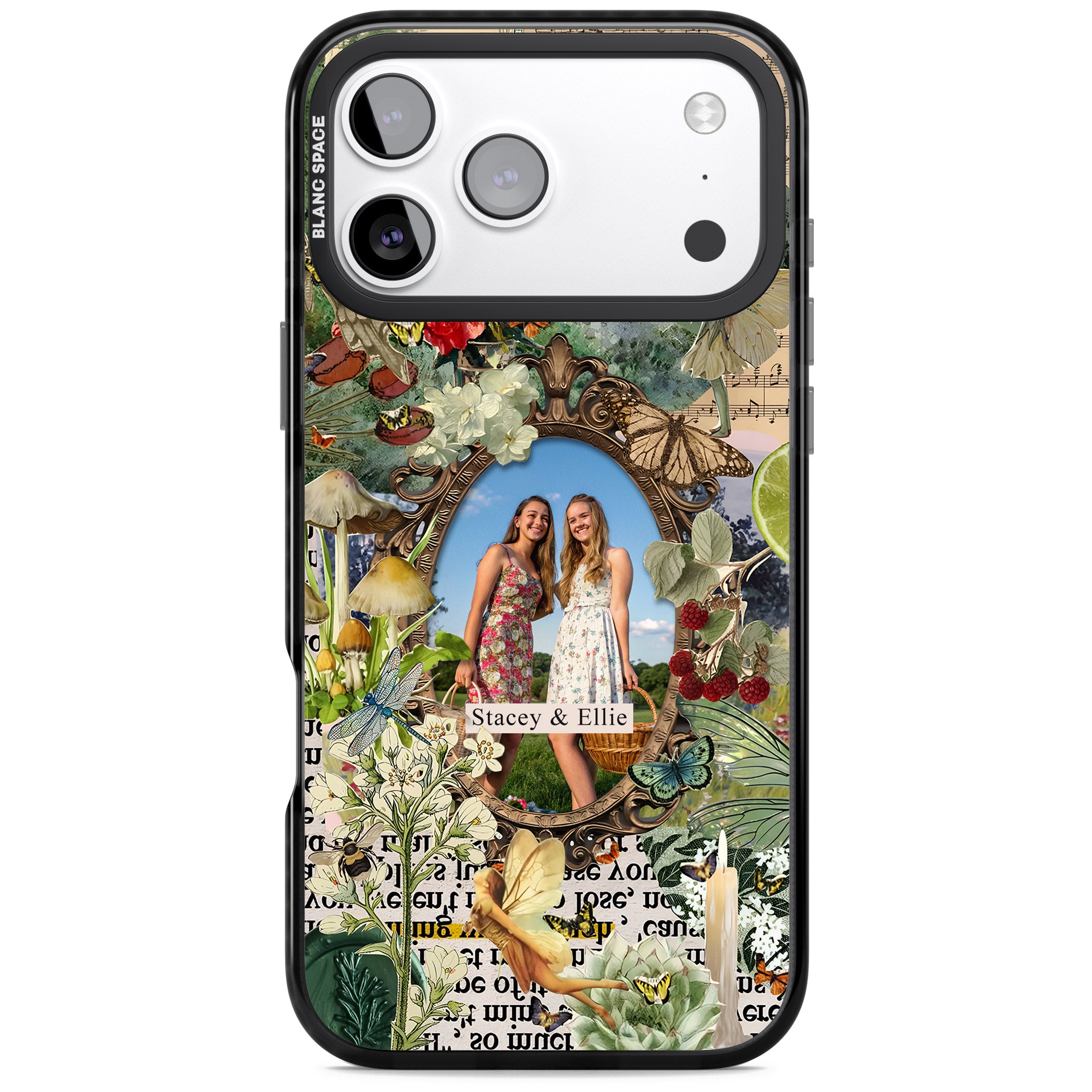 Personalised Cottage Garden Frame iPhone 17 Pro Impact Black Phone Case