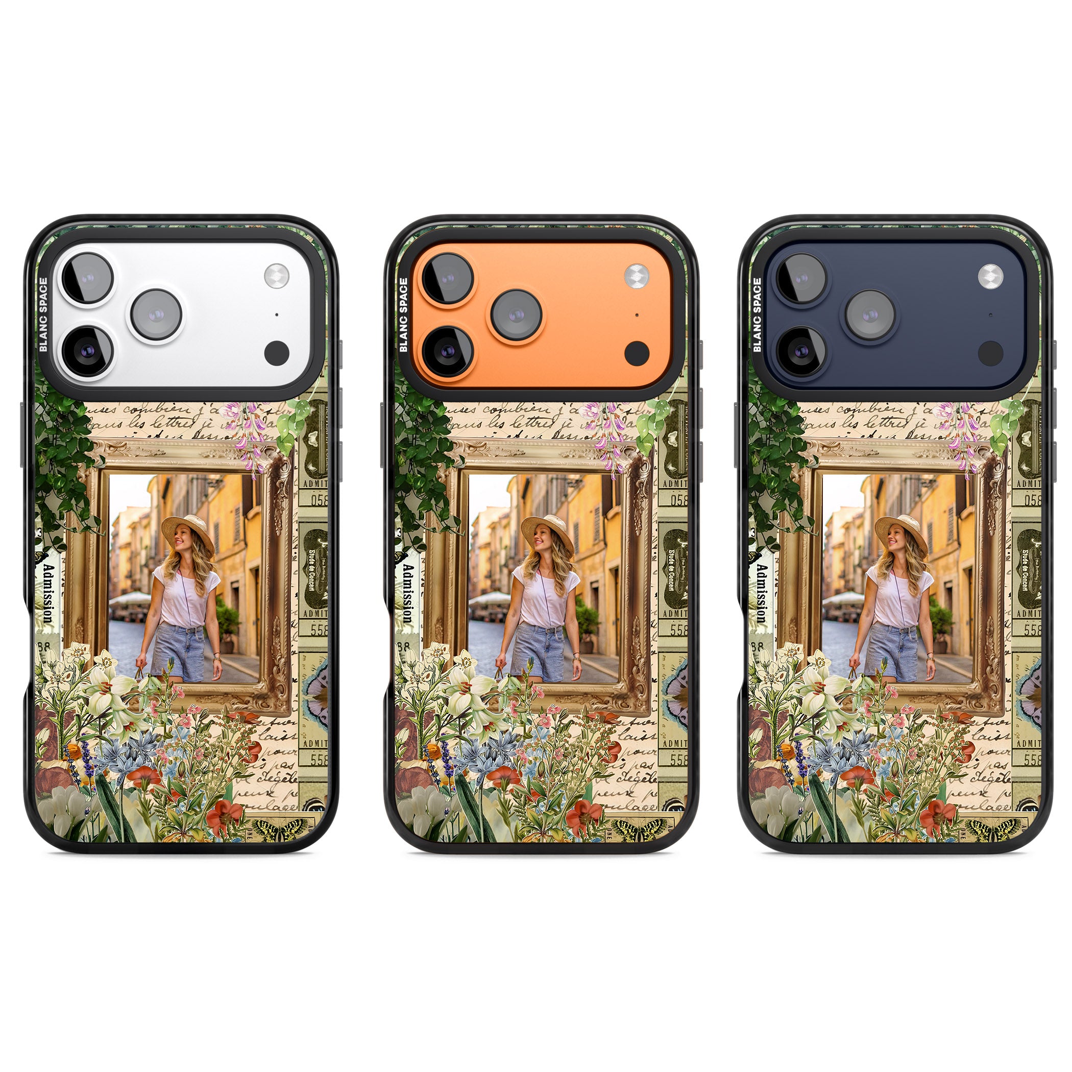 Personalised Tuscan Floral Collage Frame iPhone 17 Pro Impact Black Phone Case APT Impact Protection