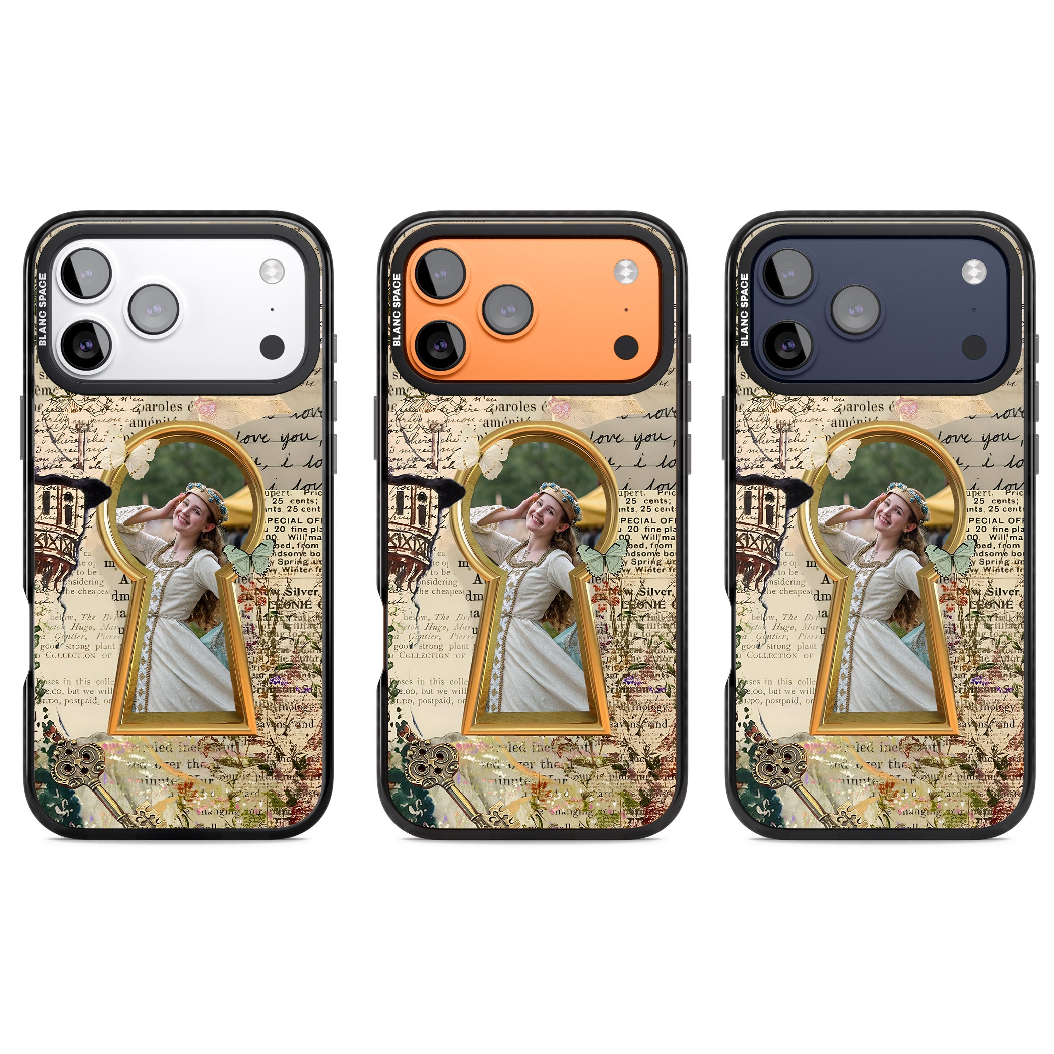 Personalised Bookpage Keyhole Frame iPhone 17 Pro Impact Black Phone Case APT Impact Protection