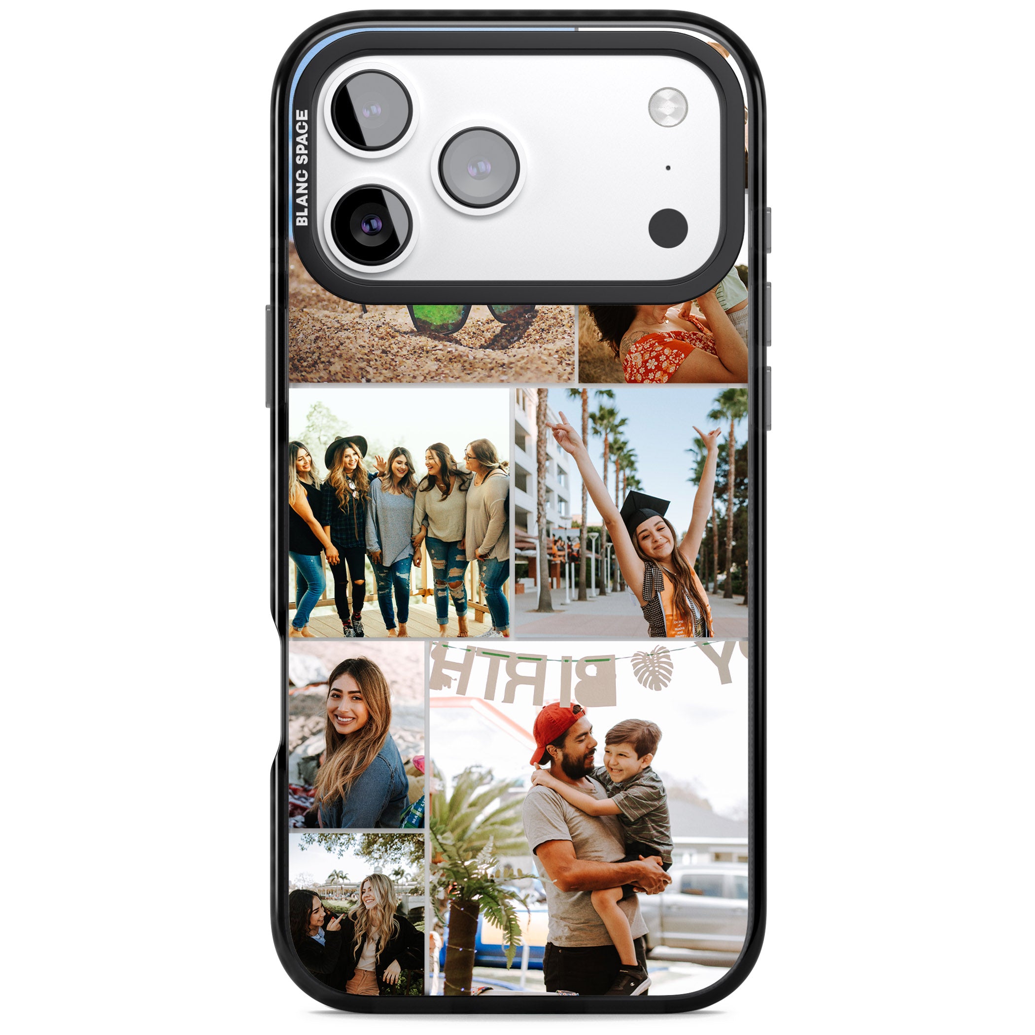 Personalised Photo Grid iPhone 17 Pro Impact Black Phone Case