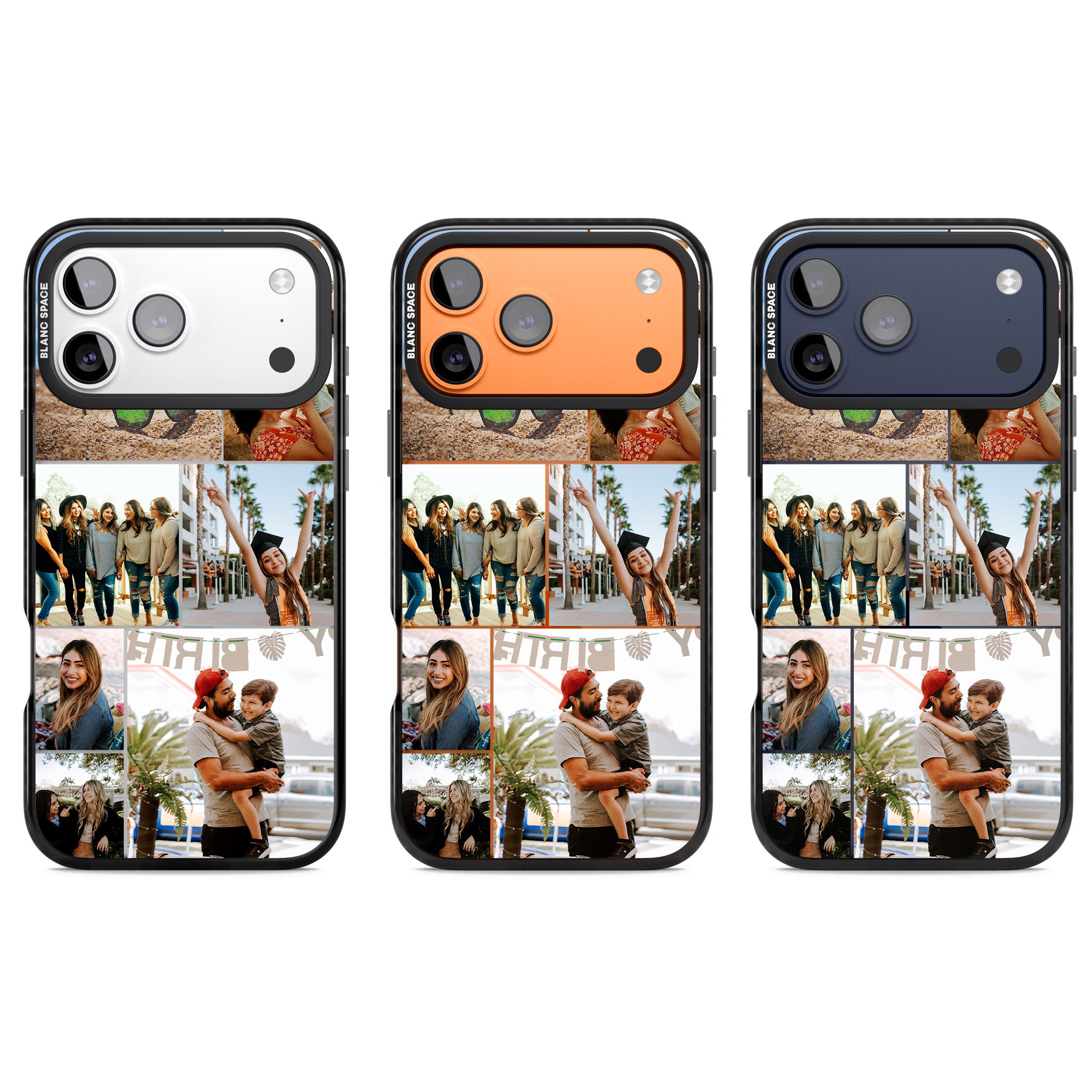 Personalised Photo Grid iPhone 17 Pro Impact Black Phone Case APT Impact Protection