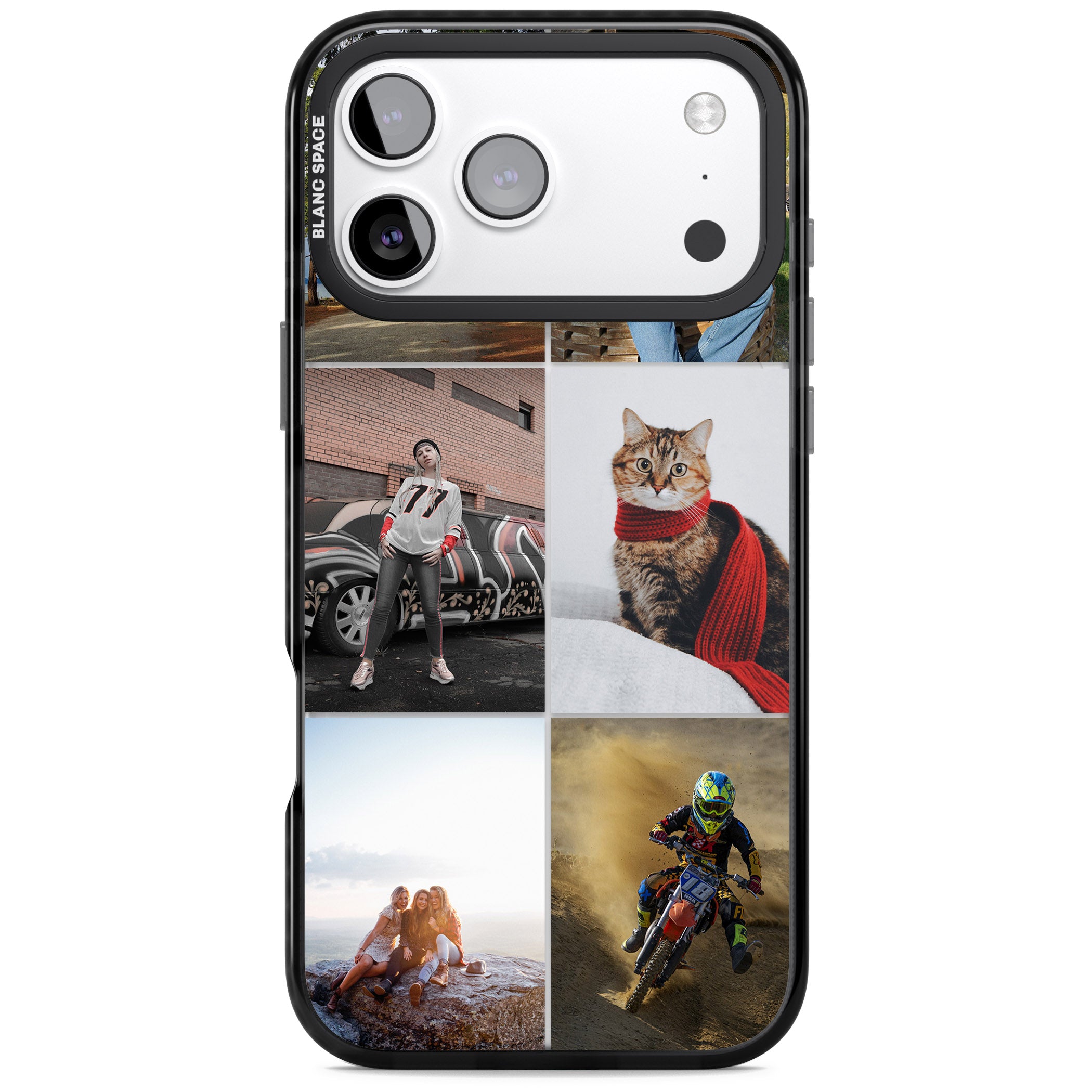 Personalised 6 Photo Grid iPhone 17 Pro Impact Black Phone Case